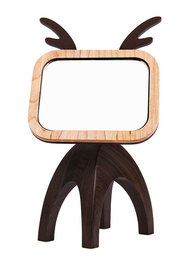 Deer Style LED Vanity Mirror with Touch Control - Portable Desktop Makeup Mirror for Home, Travel & Professional Use - Perfect for Makeup, Skincare & Salon Styling