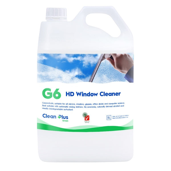 Clean Plus G6 HD Window Cleaner - Streak-Free Glass Cleaner for Sparkling Windows at Home & Office - Perfect for Windows, Mirrors, and Glass Surfaces