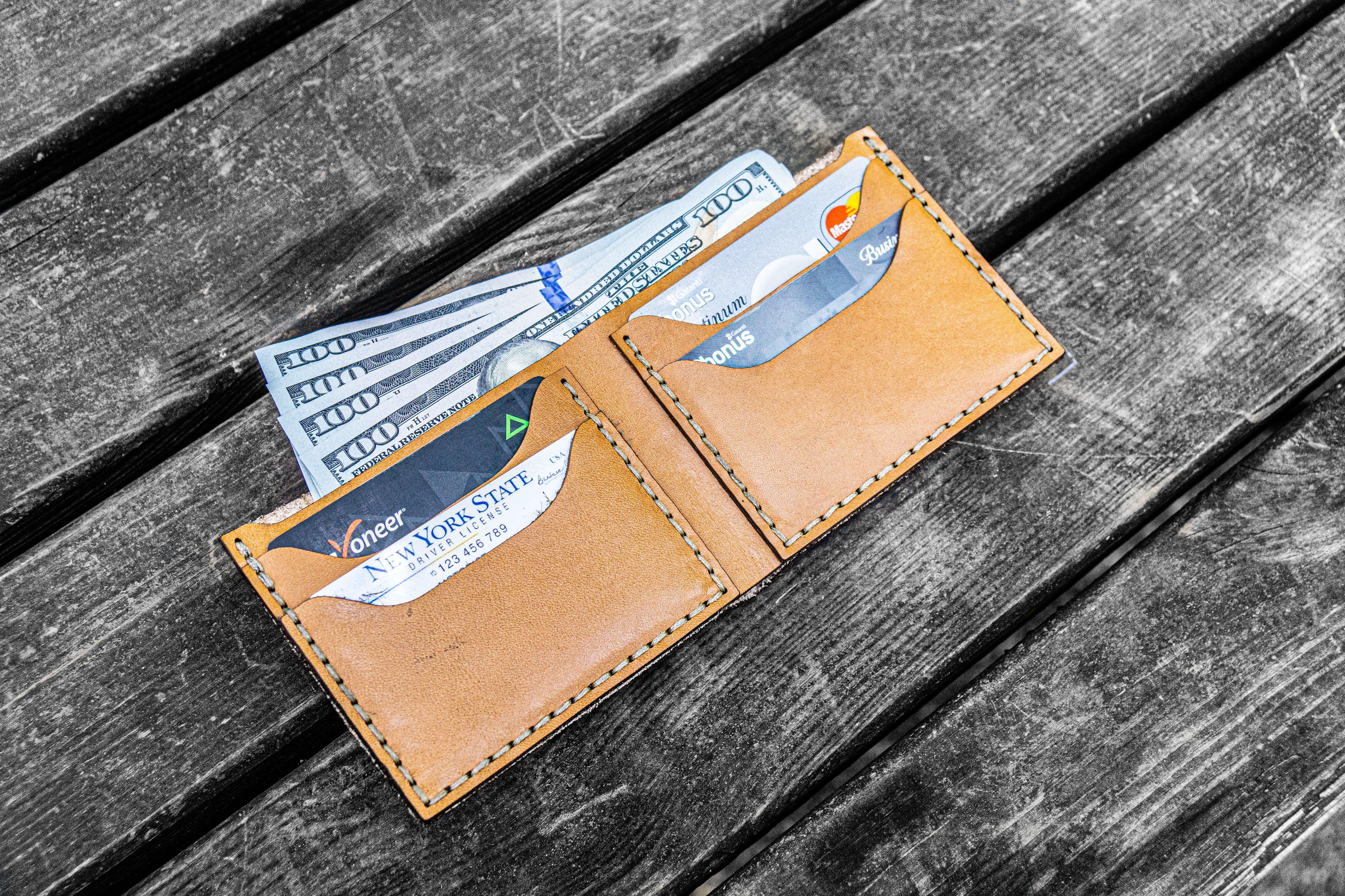 Personalized Handmade Leather Wallet - Custom Engraved Natural Leather Wallet for Men & Women - Perfect Gift for Birthday, Anniversary & Travel