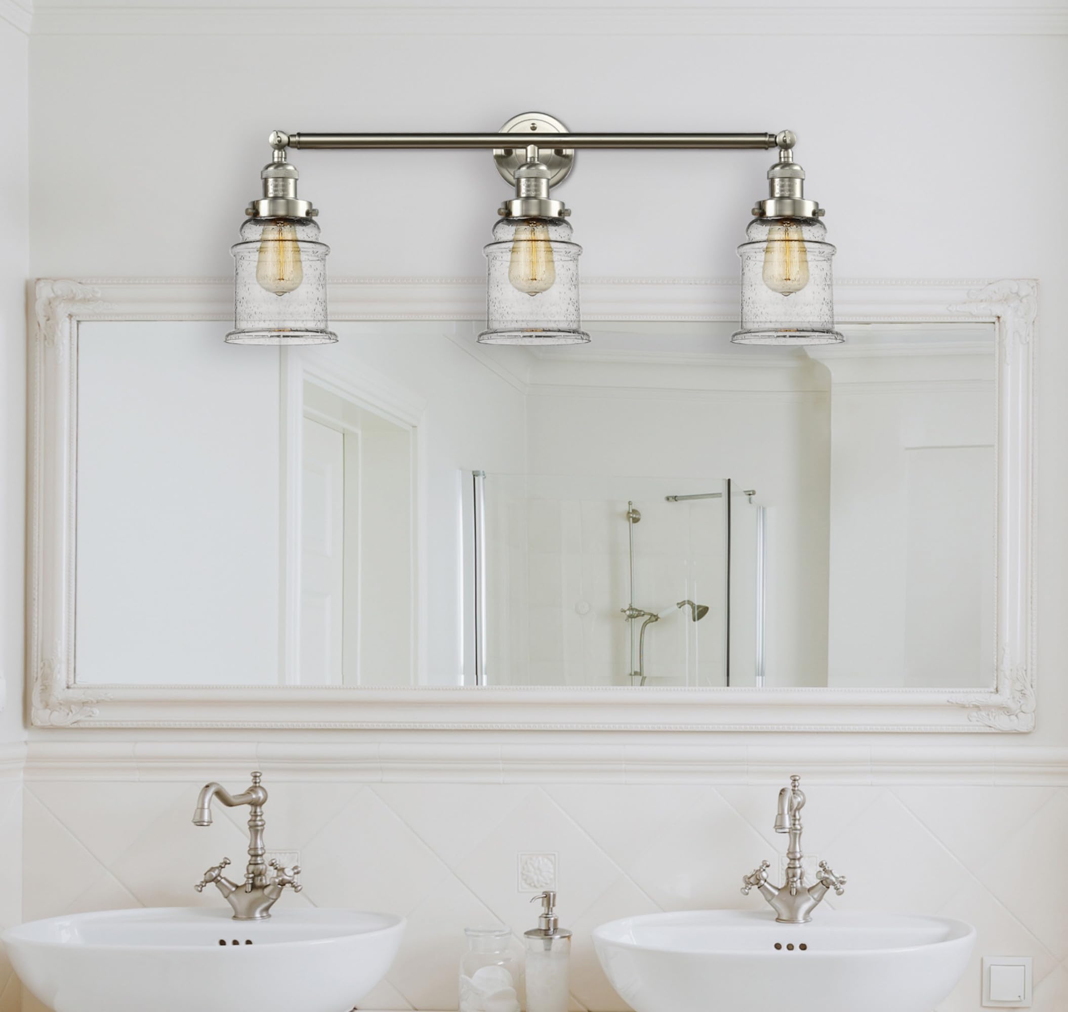 Franklin Restoration Collection 205-OB-G181S 3-Light Bathroom Vanity Light Fixture - Elegant Lighting for Modern Bathrooms, Powder Rooms & Home Decor