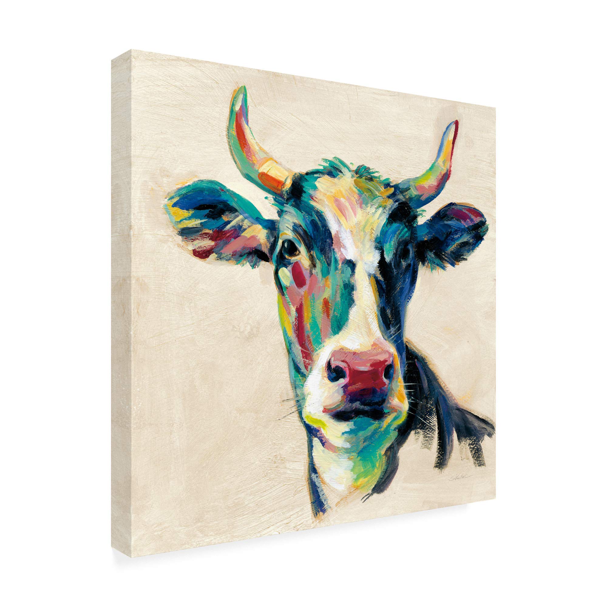 Silvia Vassileva Expressionistic Cow II Art Print - 18x18 Inch Modern Wall Decor for Living Room, Bedroom & Office