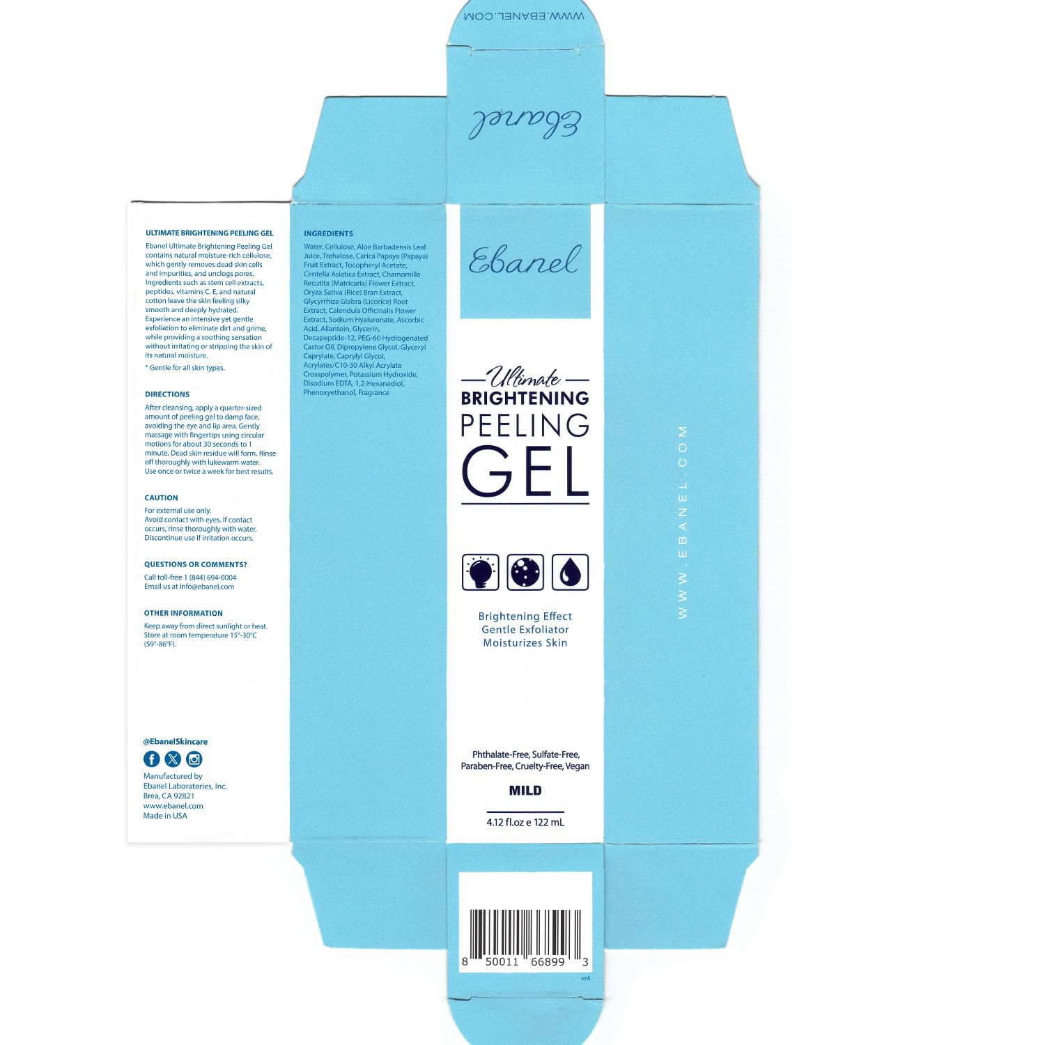 Ebanel Gentle Exfoliating Face Scrub & 30% AHA 2% BHA Chemical Peel Kit - Dermatologist-Recommended Facial Exfoliant for Acne, Blackheads & Dull Skin - Perfect for Daily Skincare Routine & Spa Night