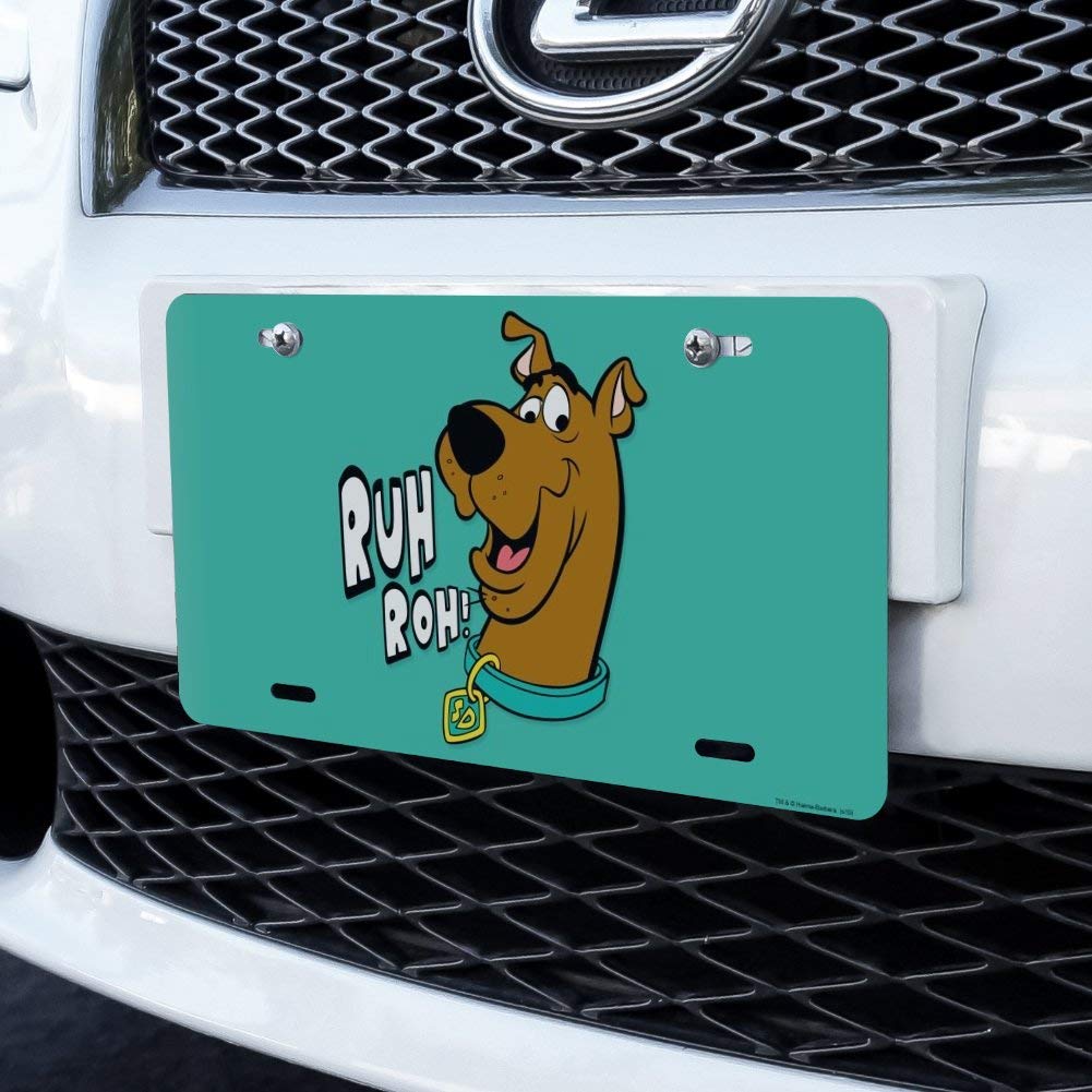 Scooby-Doo Ruh Roh Novelty Metal Vanity License Plate - Fun Car Accessory for Scooby-Doo Fans, Perfect for Halloween & Comic Con Decorations