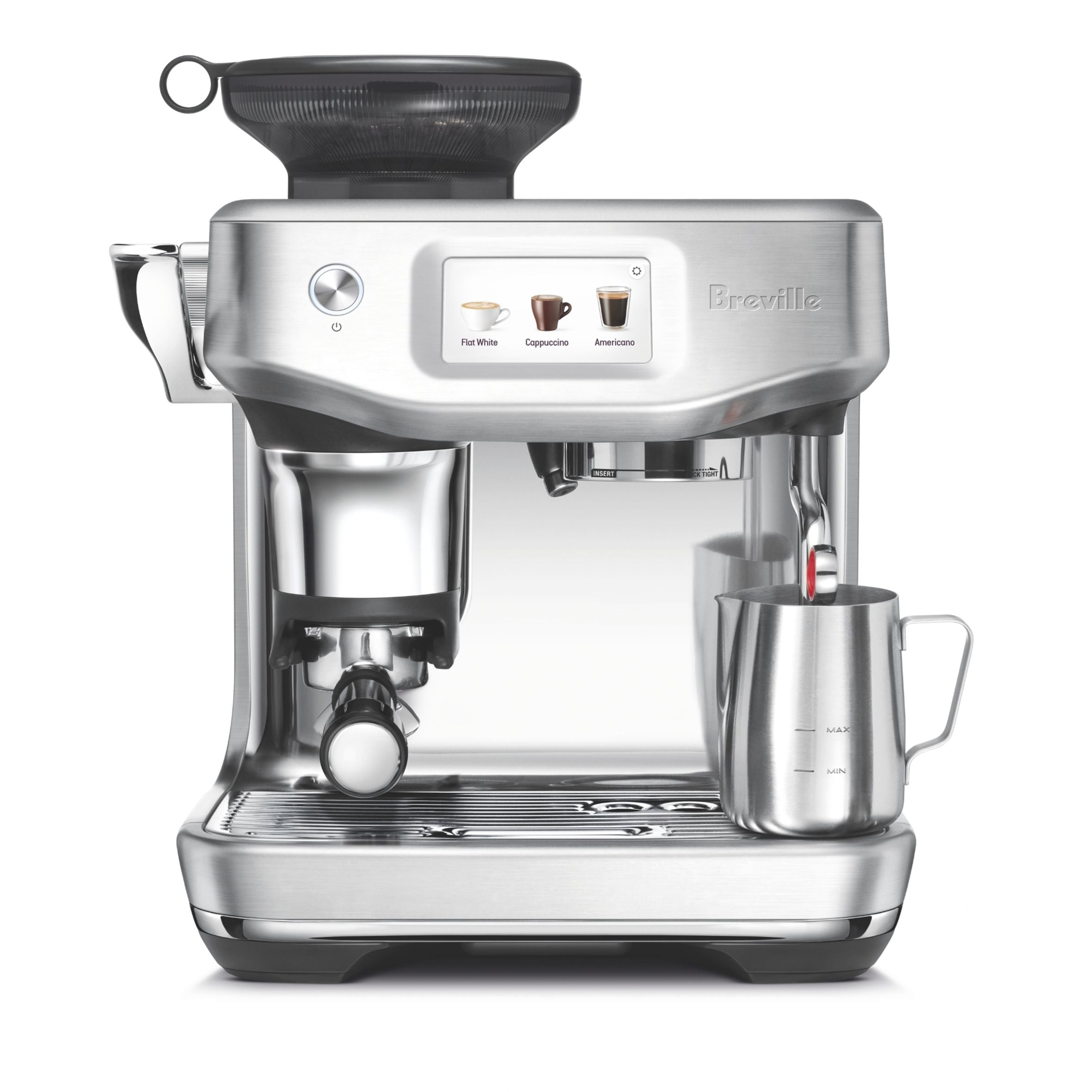 Breville Barista Touch Impress BES881BSS Espresso Machine - Automatic Milk Frother, 15 Bar Pressure, Touchscreen Control for Perfect Coffee at Home, Office or Café