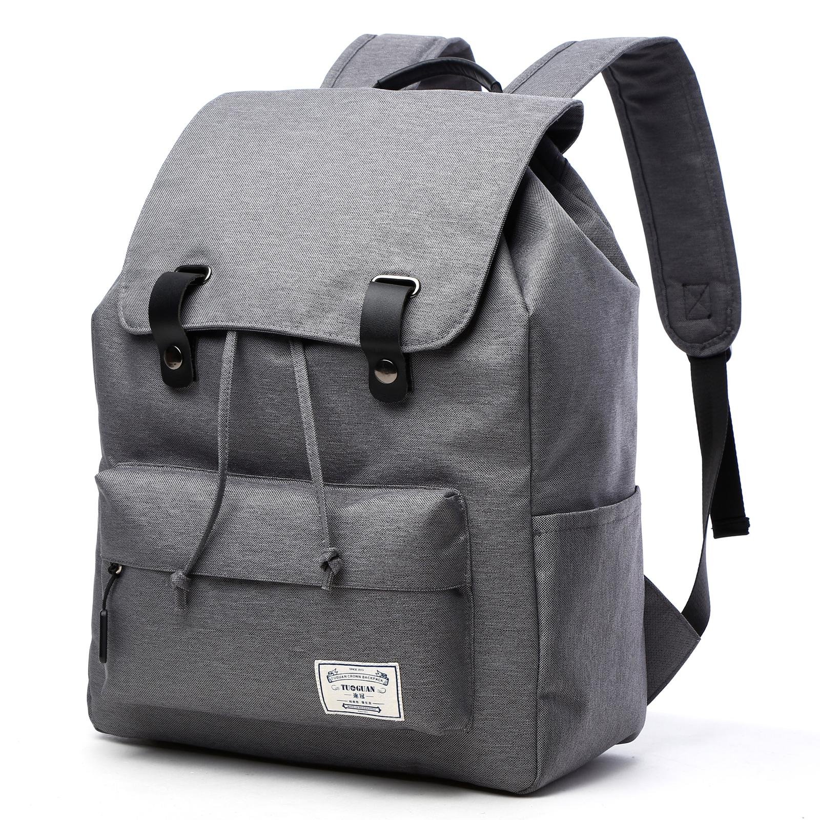 Loiee Vintage Canvas Backpack - Stylish Casual Rucksack for Men & Women, Fits 15.6 Inch Laptop (MacBook/Windows), Perfect for College, Travel & Everyday Use