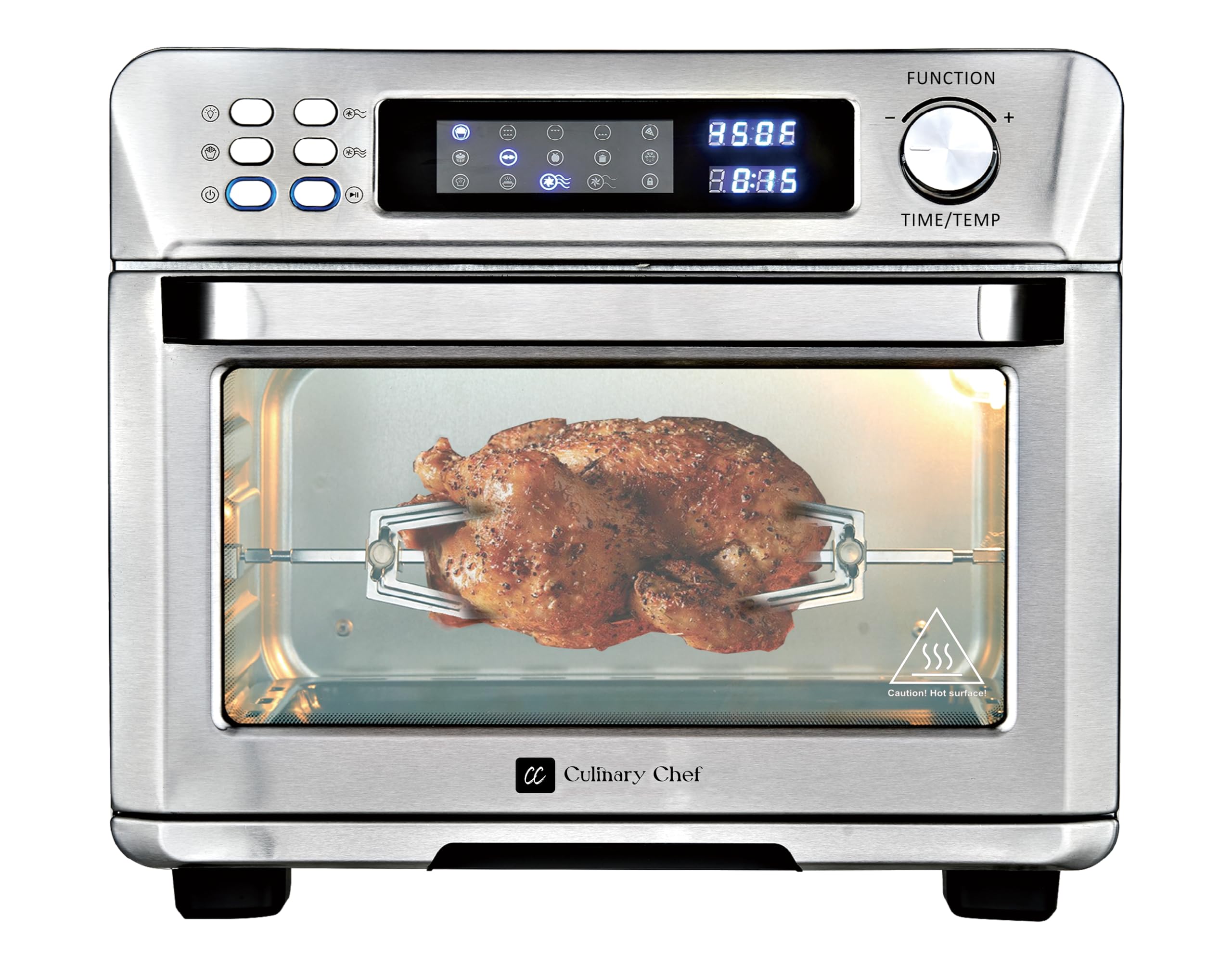 **26QT Digital Air Fryer Oven Combo - 10-in-1 Countertop Toaster Oven with Grill, Rotisserie, Dehydrator & Pizza Mode - Stainless Steel for Healthy Cooking, Baking & Meal Prep**
