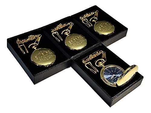 Personalized Engraved Pocket Watches for Men - Vintage Wedding Groomsmen Gifts with Stainless Steel Chain & Gift Box (Rose Gold) - Perfect for Best Man, Father's Day & Anniversary Presents