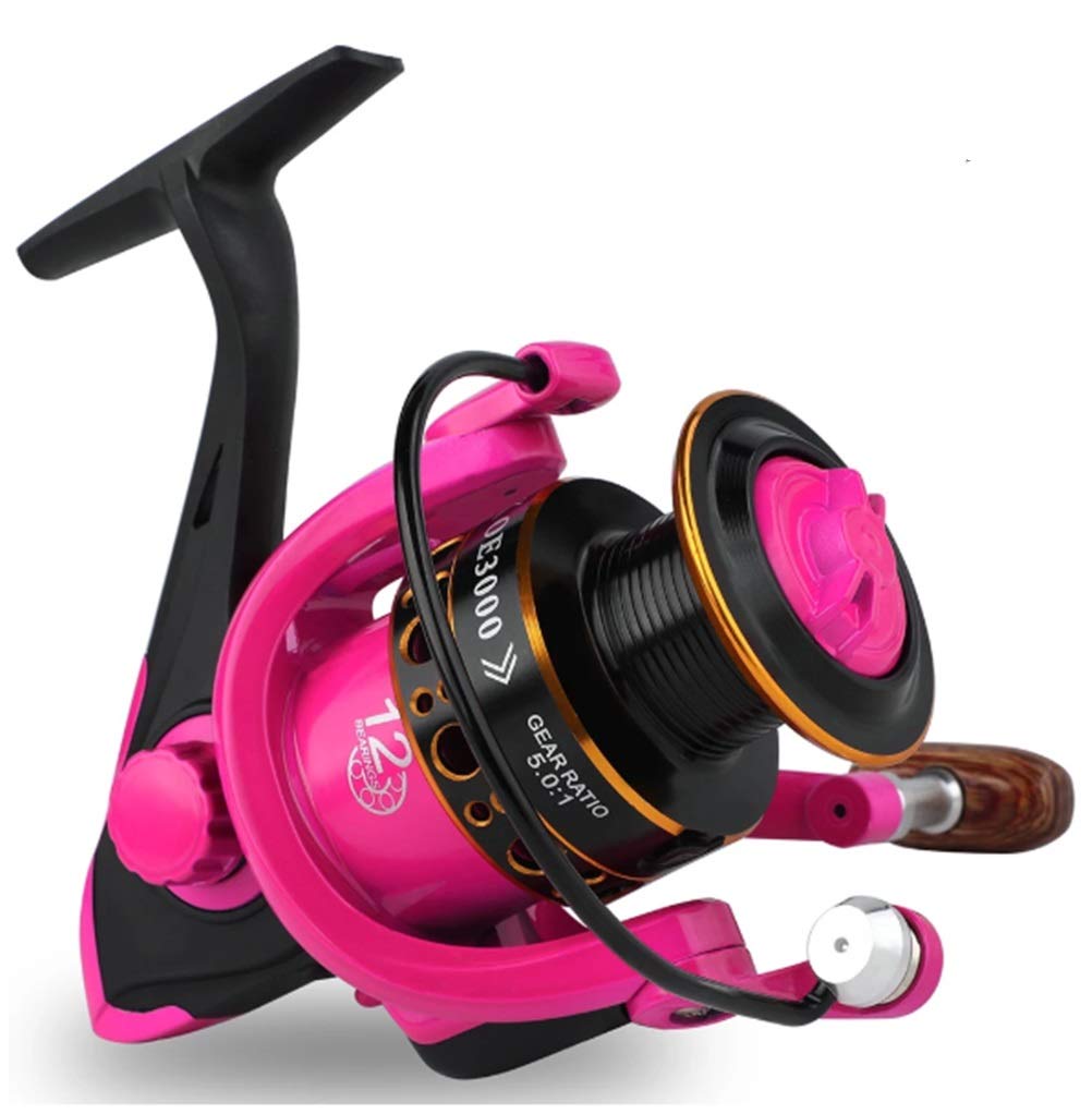 IOLMNG 5.0:1 Spinning Fishing Reel 1000-3000 Series - 12BB Metal Coil Spinning Reel for Saltwater Fishing, Boat Fishing & Rock Fishing - High Performance Fishing Tackle (2000 Series, Color A) - Perfect for Freshwater & Saltwater Angling, Shore Fishing & Deep Sea Fishing