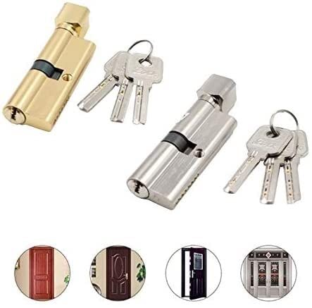 High Security Thumb Turn Euro Cylinder Lock - 70mm Anti-Theft Door Lock with 3 Keys for Home & Bedroom | Durable Metal Entrance Lock for Interior Doors | Perfect for Apartments, Offices, and Residential Security