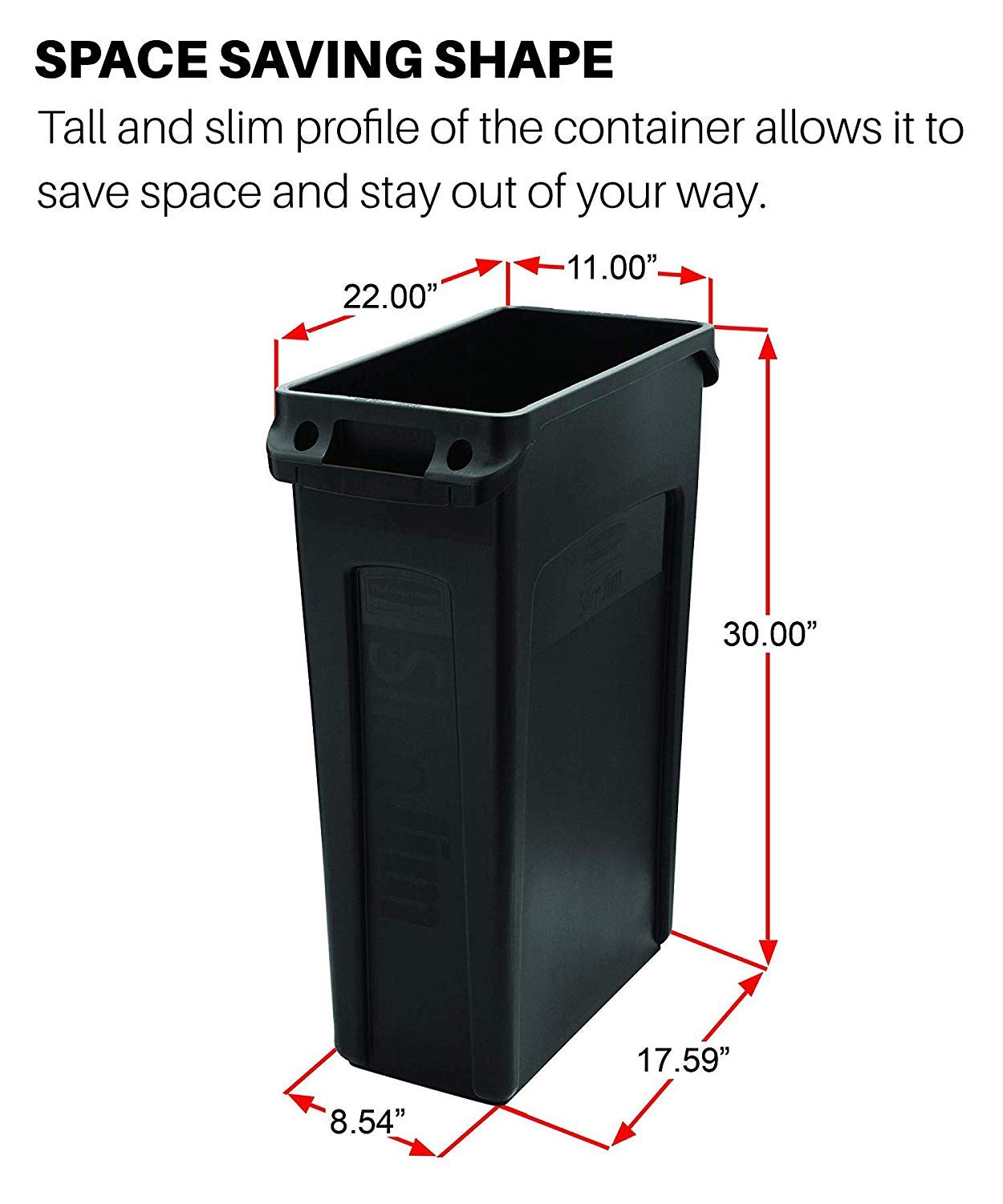 Rubbermaid 23 Gallon Slim Jim Plastic Rectangular Trash Can with Venting Channels - Beige, Pack of 4 - Ideal for Kitchen, Classroom, Office & Back of House Waste Disposal