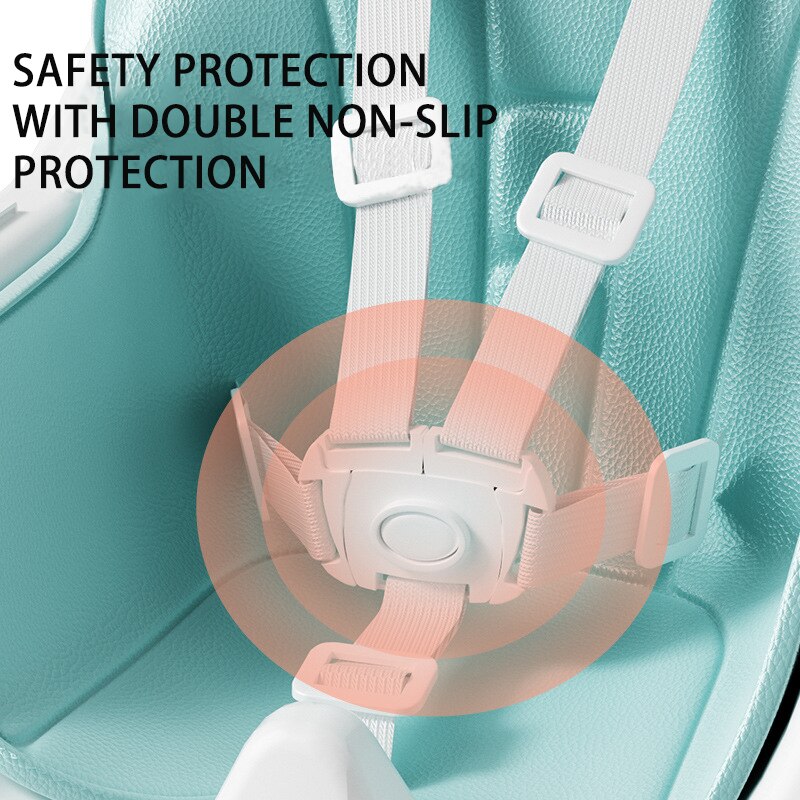 2 in 1 Convertible Baby High Chair for 6+ Months - Adjustable Height, Detachable Footrest & Double Tray - Perfect for Feeding, Playtime & Learning at Home or Restaurant