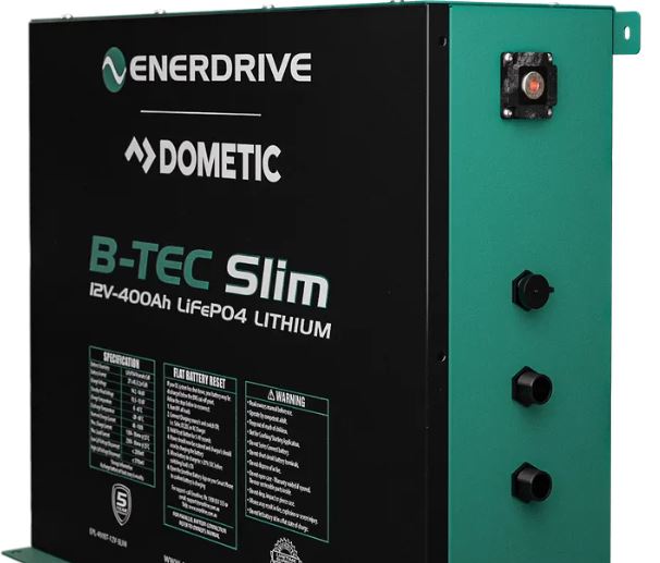 Enerdrive B-TEC 400Ah 12V LiFePO4 Slim Metal Case Deep Cycle Battery - Perfect for RVs, Boats, Solar Systems & Off-Grid Power Storage