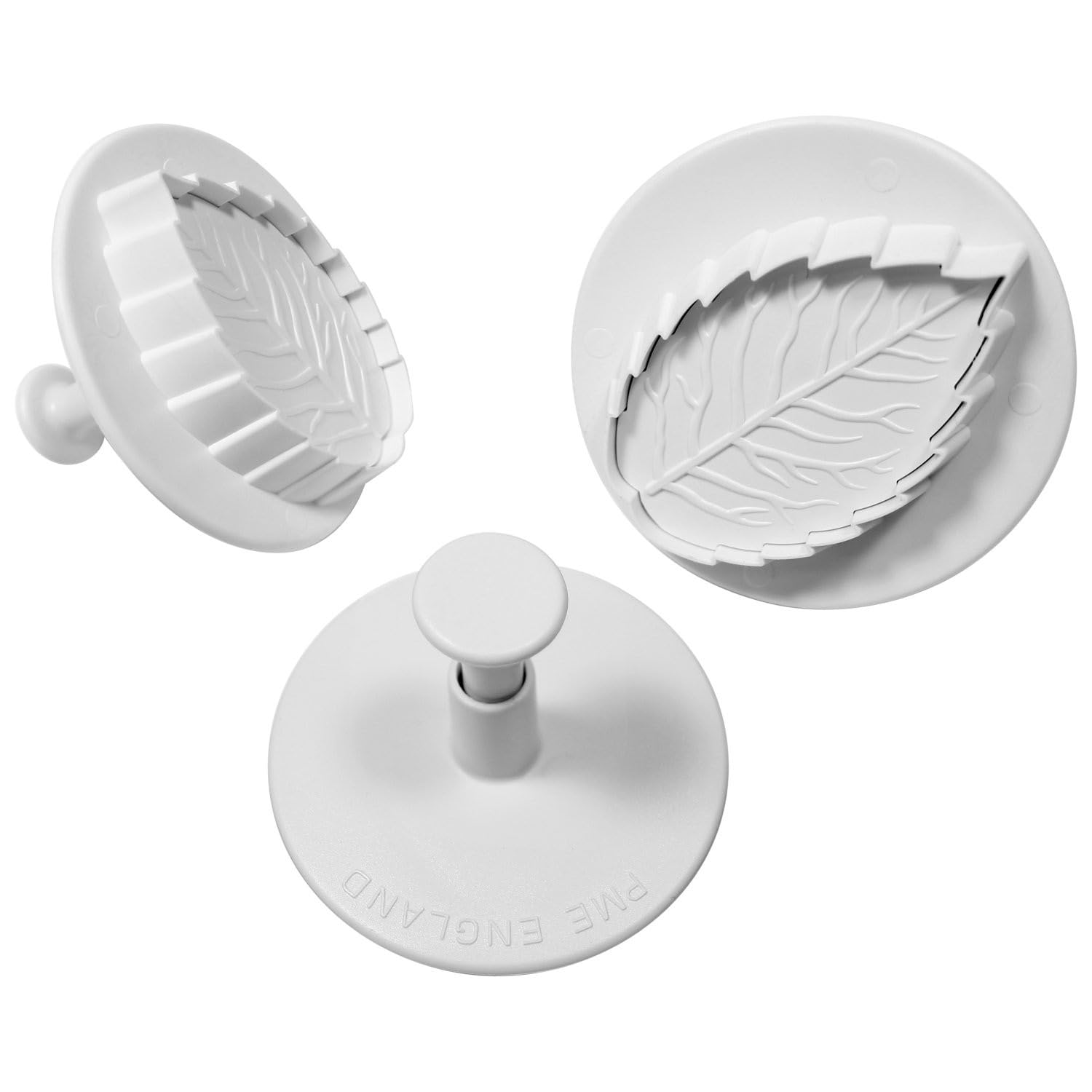 PME Veined Rose Leaf Plunger Cutter - Extra Large Fondant & Gum Paste Tool for Cake Decorating, Wedding Cakes, Cupcakes & Sugar Flowers