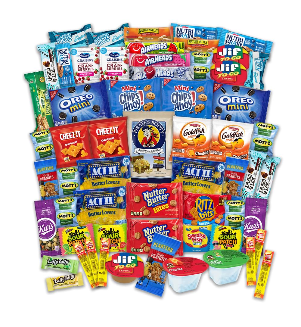 60-Count Sweet & Salty Snack Variety Pack - Perfect for Adults, Kids, Students | Great for Care Packages, Office Snacks & College Treats | Ideal for Camping, Gifts & Daily Snacking | The LakeHouse Premium Snack Collection