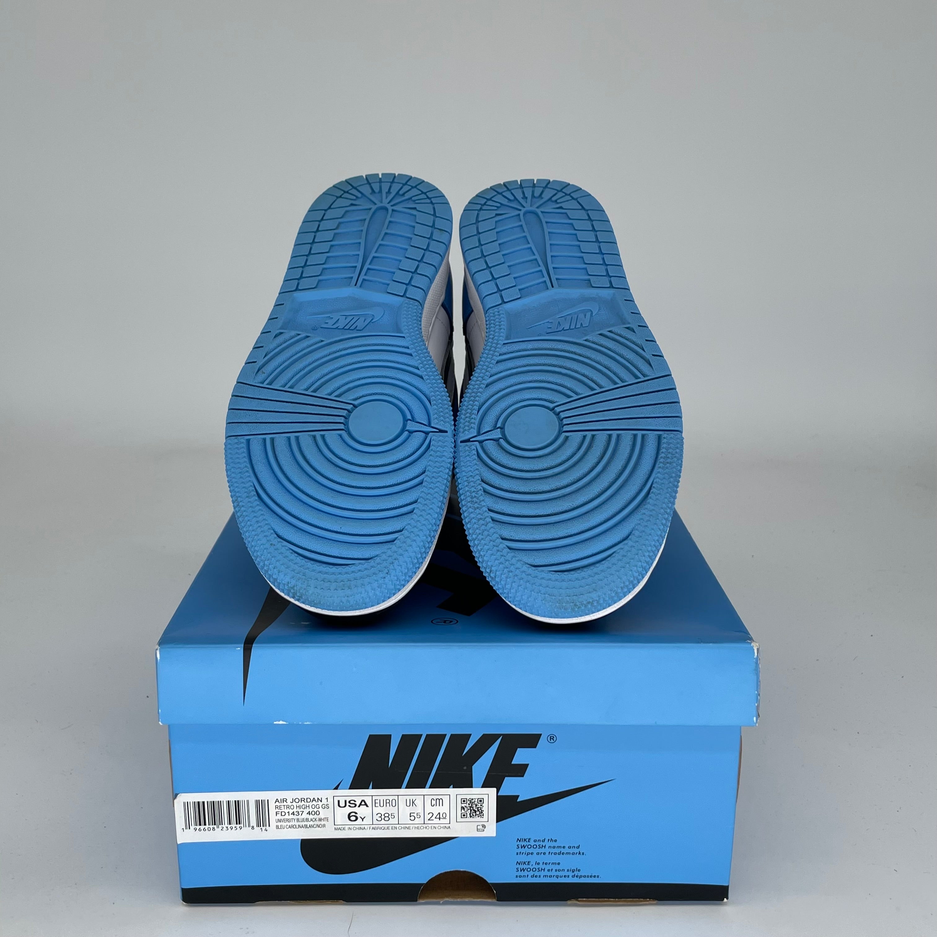 Air Jordan 1 UNC Toe Size 6Y FD1437-400 - Men's Basketball Shoes for Casual Wear & Street Style
