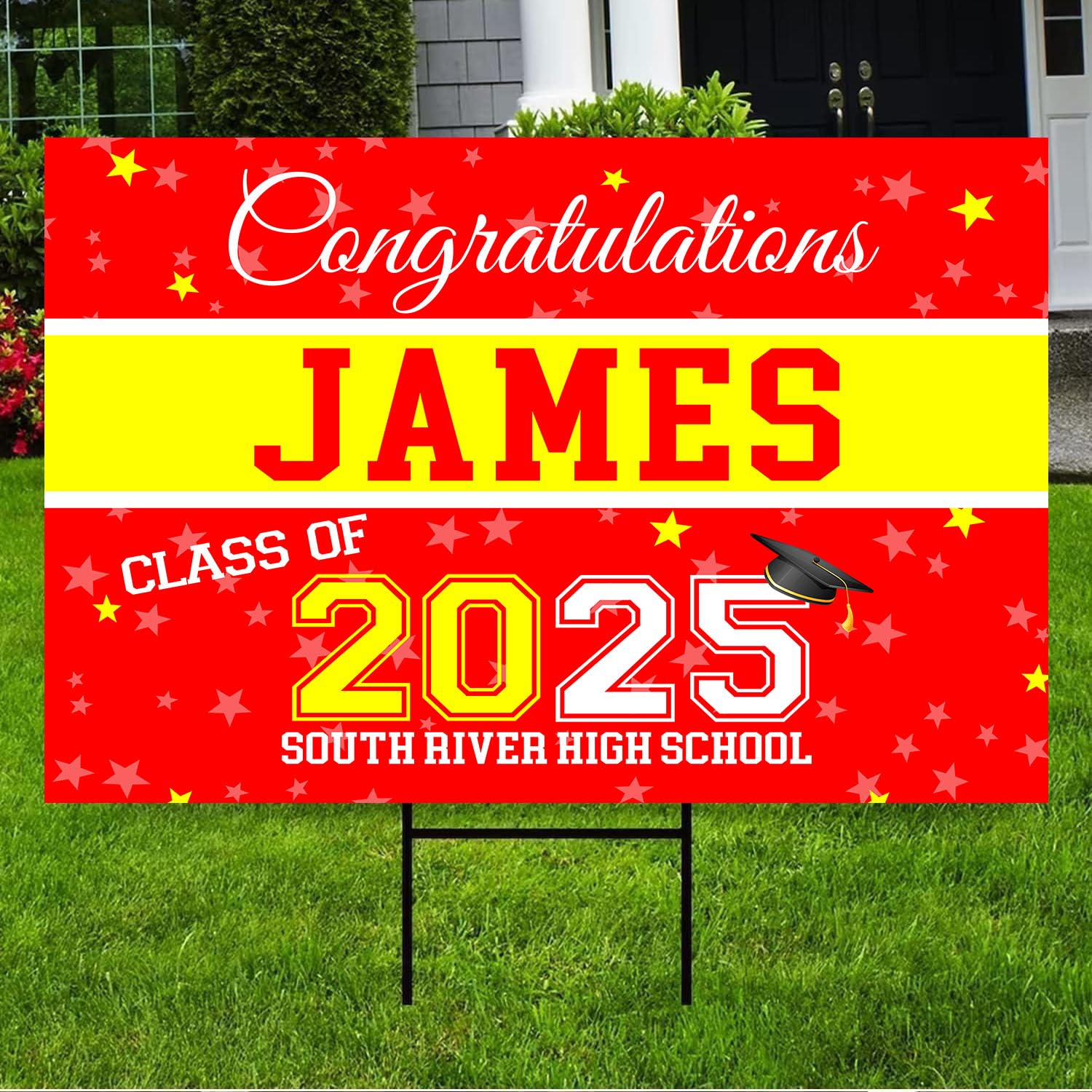 Personalized Graduation Yard Signs 2025 - Custom Senior Graduate Banner for High School & College - Class of 2025 Corrugated Sign - Perfect for Outdoor Celebrations & Graduation Party Decorations