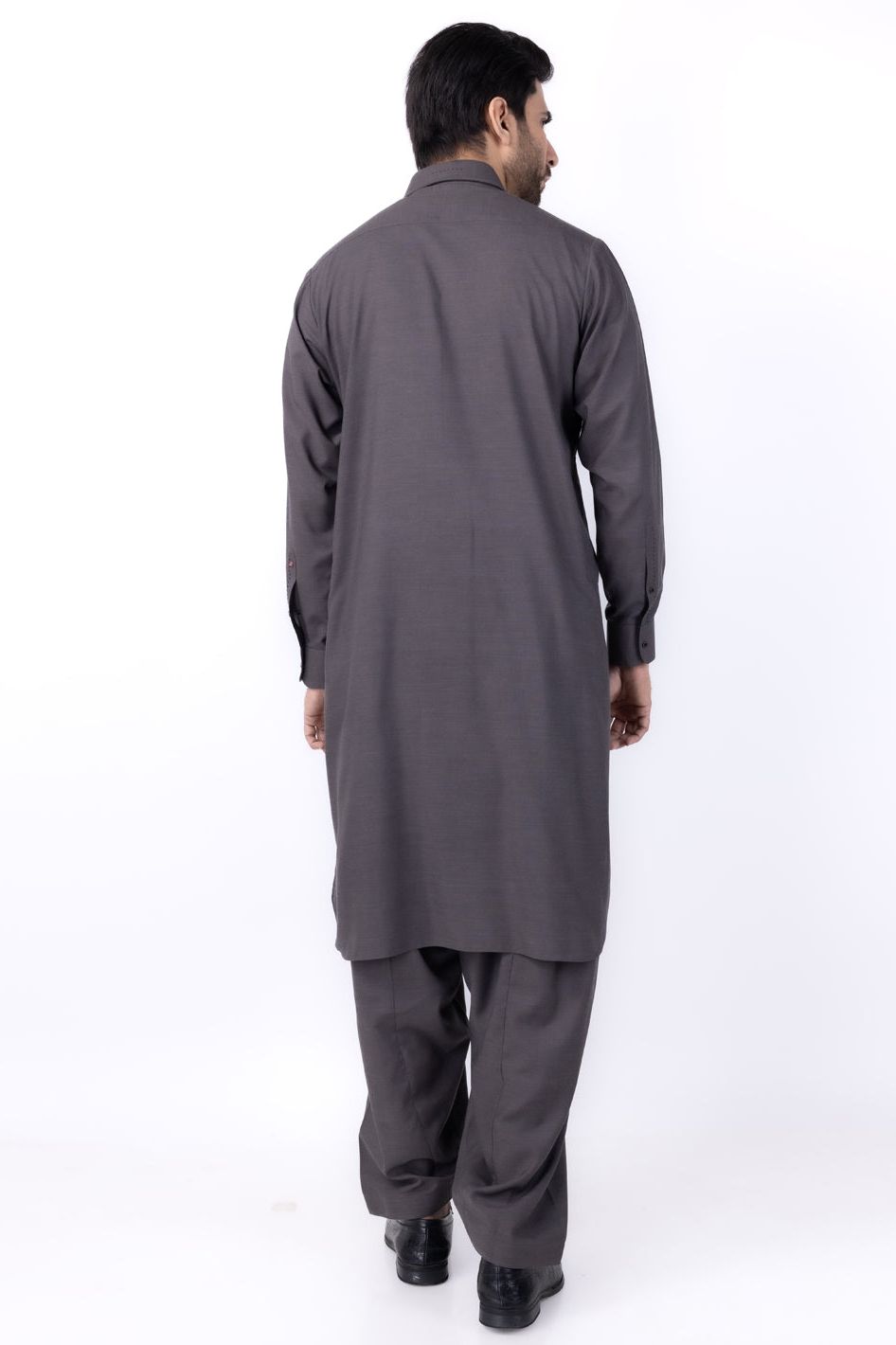 Premium Blended Charcoal Grey Kurta Shalwar Set for Men - Wasim Akram Collection by Almirah - Perfect for Eid, Weddings & Formal Occasions