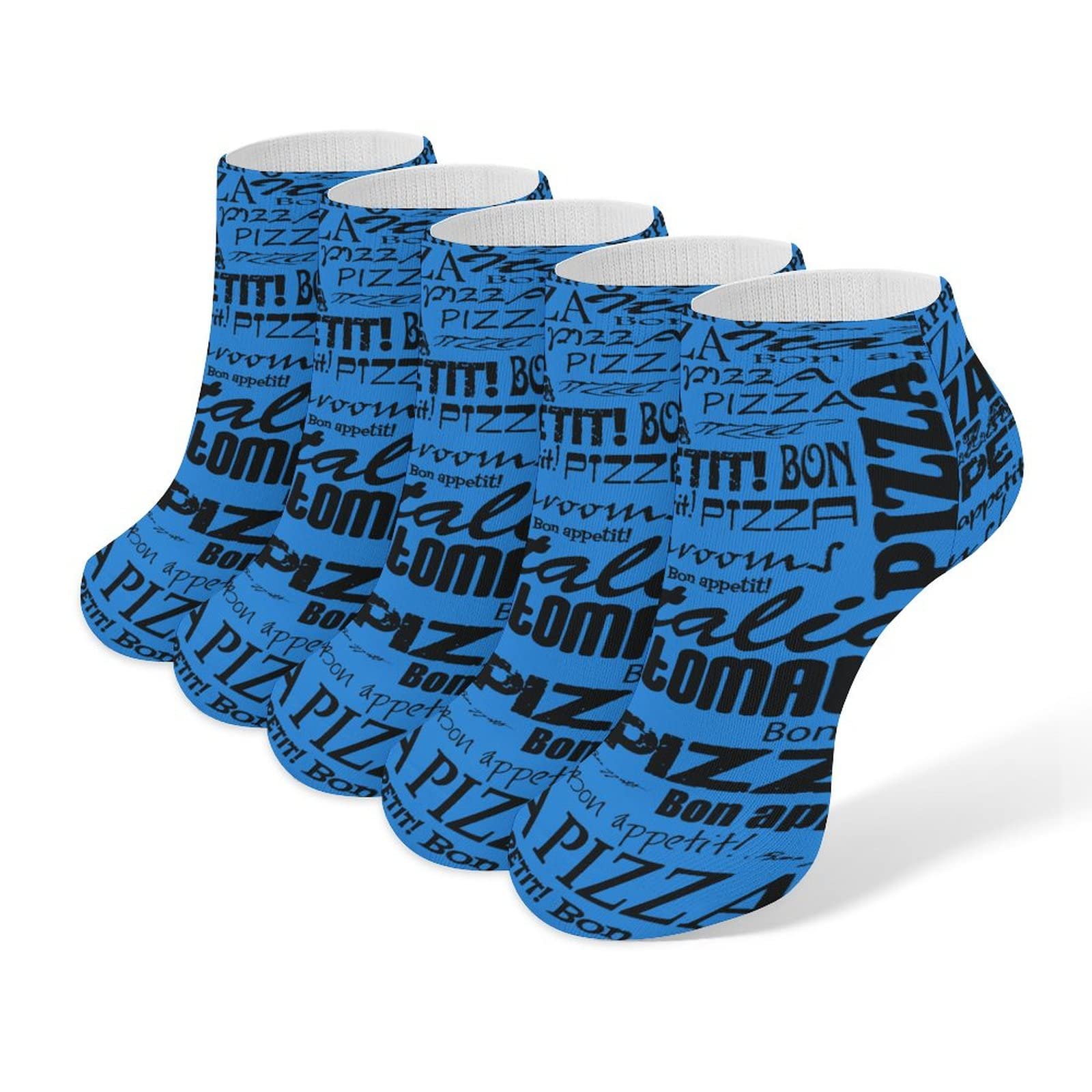 Pizza Print Short Socks - Low Cut Casual Crew Socks for Women & Men - Perfect for Running, Sports & Everyday Wear