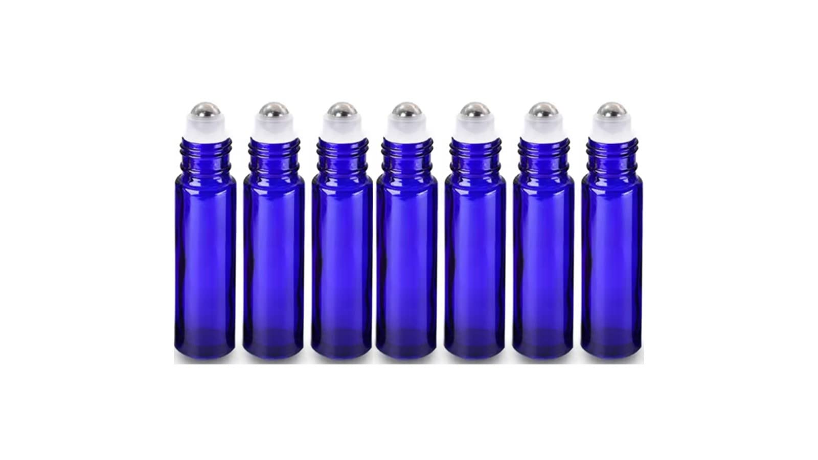 Premium 10ml Glass Essential Oil Roller Bottles with Stainless Steel Roller Balls - 7 Pack (Blue) for DIY Aromatherapy, Perfume & Skincare - Perfect for Travel, Home Use & Gift Giving