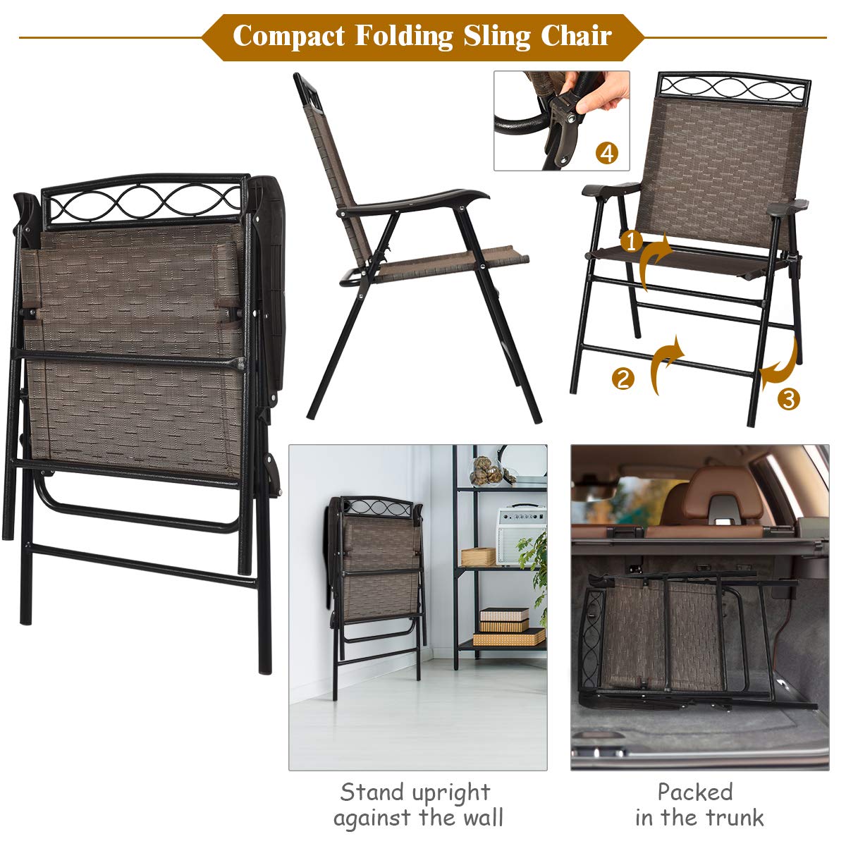 HAPPYGRILL 3-Piece Outdoor Patio Dining Set with Round Tempered Glass Table & Foldable Chairs, Garden Poolside Backyard Furniture Set with Umbrella Hole - Perfect for BBQs, Parties, and Relaxing Outdoors