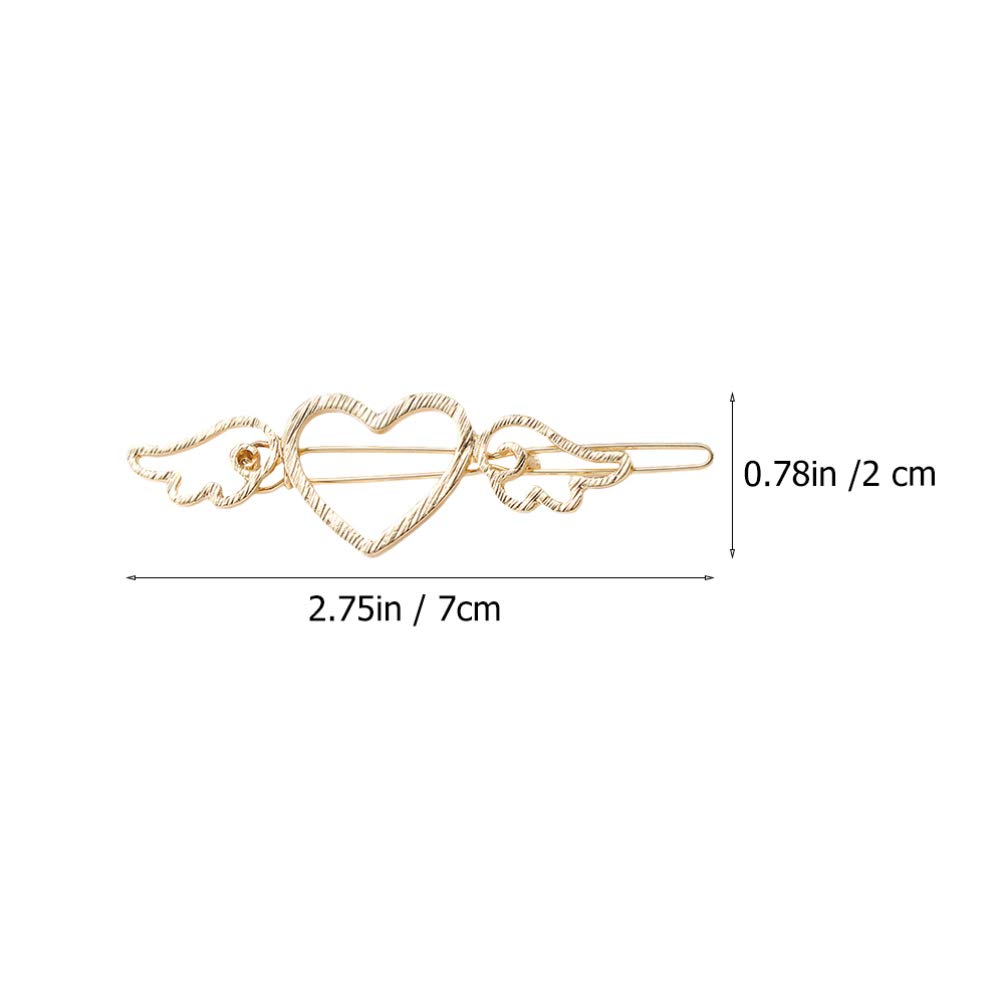 FRCOLOR 4PCS Golden Angel Wing Hair Clips - Elegant Love Heart Bobby Pins for Women & Girls, Bridal Hair Accessories, Perfect for Weddings, Parties & Everyday Styling