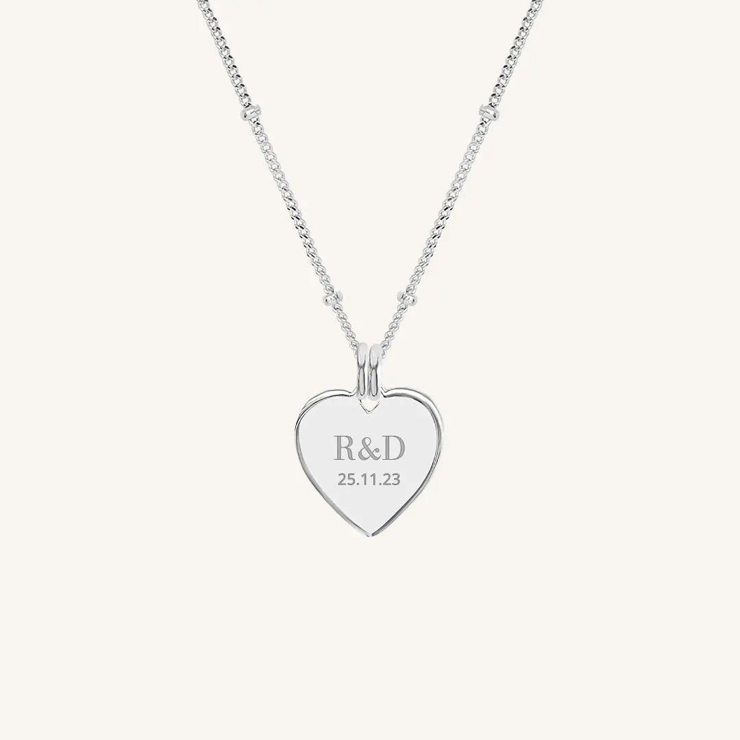 Etch Behold Heart Necklace - Personalized Engraved Jewelry for Women - Perfect Gift for Valentine's Day, Anniversary & Romantic Occasions