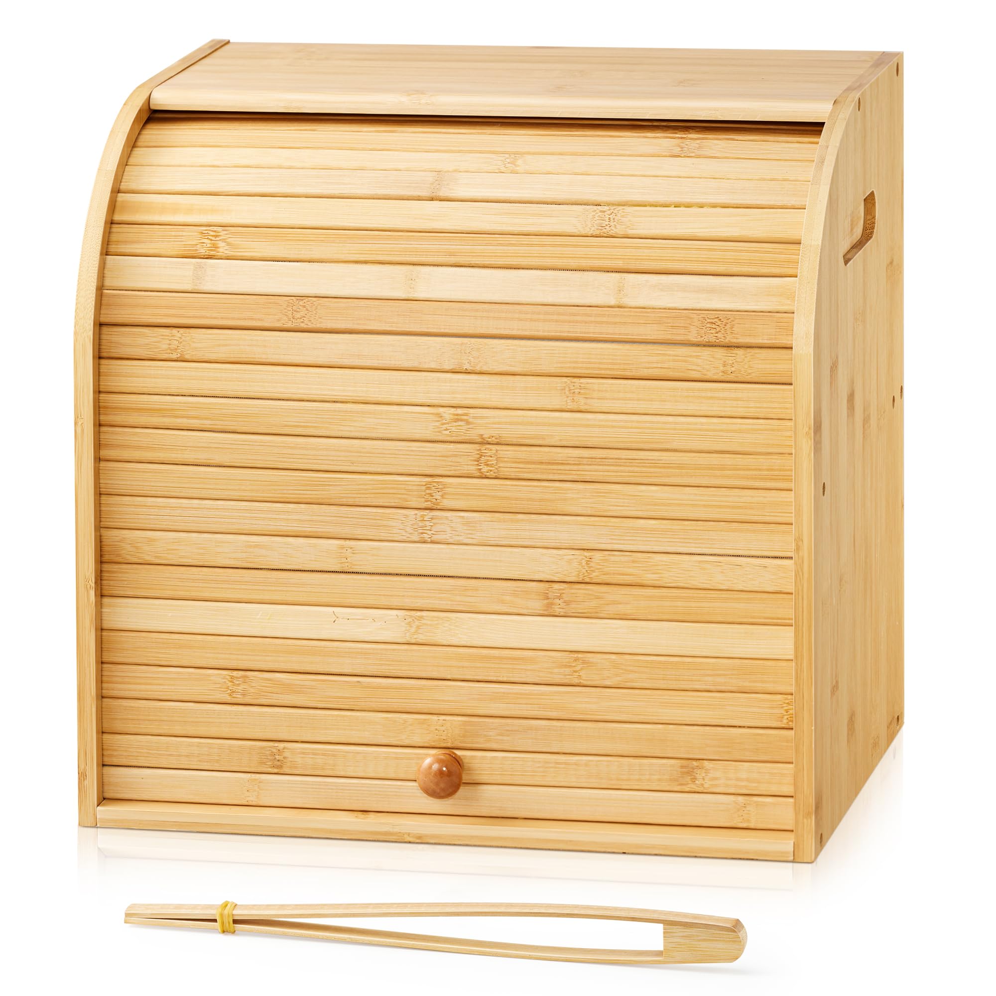 2 Layer Bamboo Bread Storage Box with Lid - Eco-Friendly Double Decker Bread Bin for Kitchen | Compact & Sustainable Food Storage Solution | Keep Bread Fresh Longer | Perfect for Countertop, Pantry, or Small Kitchen Organization
