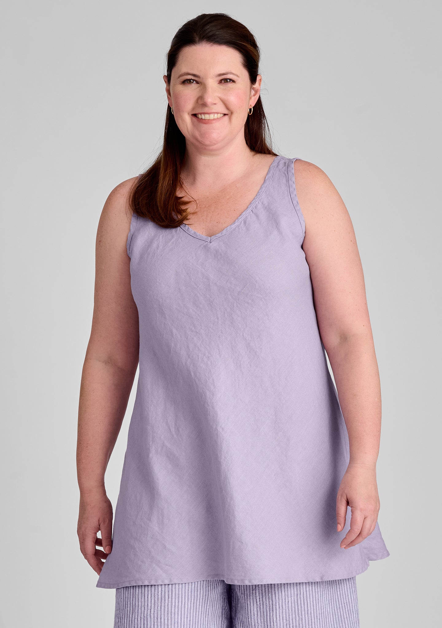 Two-Way Bias Tunic Linen Tank Top for Women - Breathable Summer Casual Wear for Beach, Office & Vacation Outfits