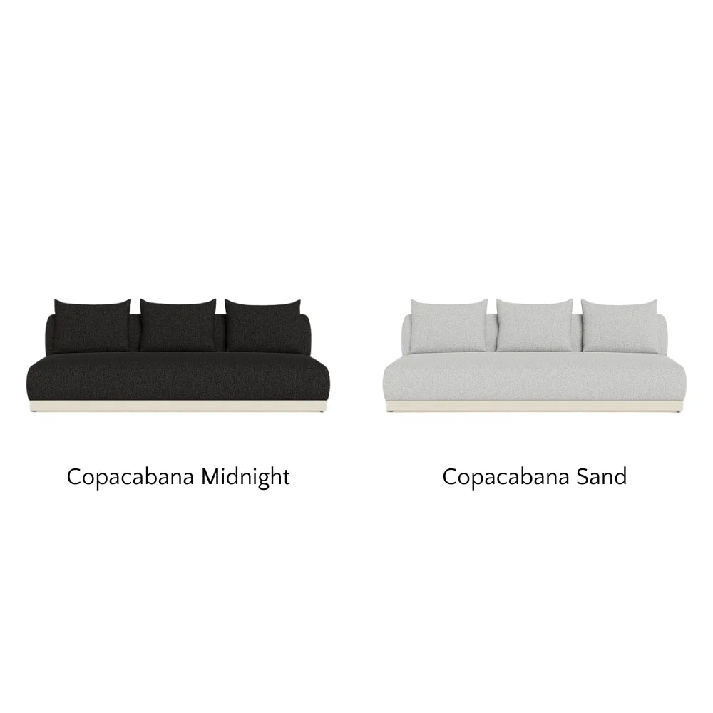 Amalfi Outdoor 3-Seat Armless Sectional Sofa Set - Waterproof Patio Furniture for Backyard, Poolside & Garden Relaxation