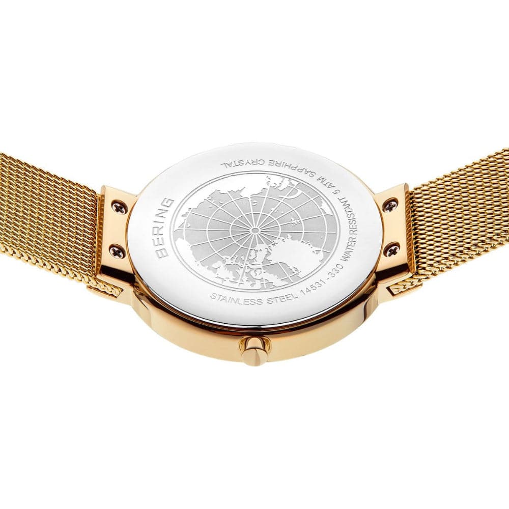 Bering Classic Women's Watch - White Dial, Gold Stainless Steel Band 14531 330 | Elegant Timepiece for Business, Party & Everyday Wear