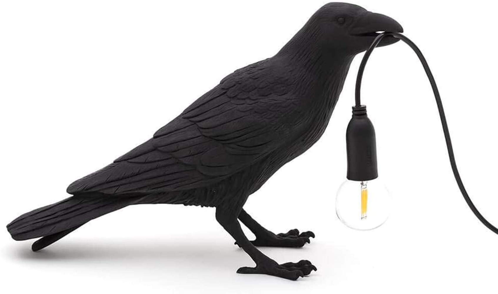 SAKURAM Italian Bird Wall Lamp - Modern LED Wall Sconce Light Fixture for Bedroom & Bedside - Black Crow Bird Stand Light Home Decor - Perfect for Living Room, Nursery & Hallway Lighting