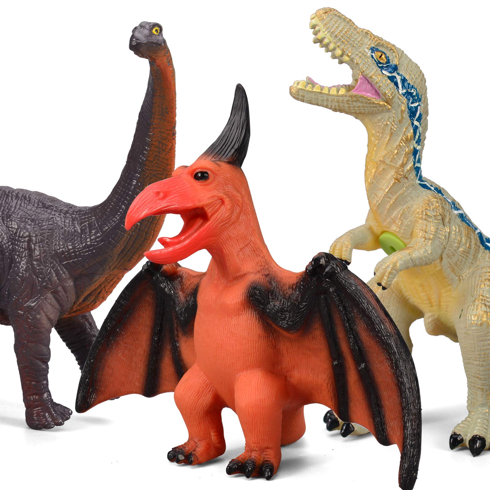 6 Piece Jumbo Dinosaur Toys for Kids & Toddlers - Large Soft Dinosaur Figures for Ages 3-5 | Perfect Dinosaur Party Favors, Birthday Gifts for Boys & Girls | Great for Imaginative Play, Educational Learning & Dinosaur Themed Decorations