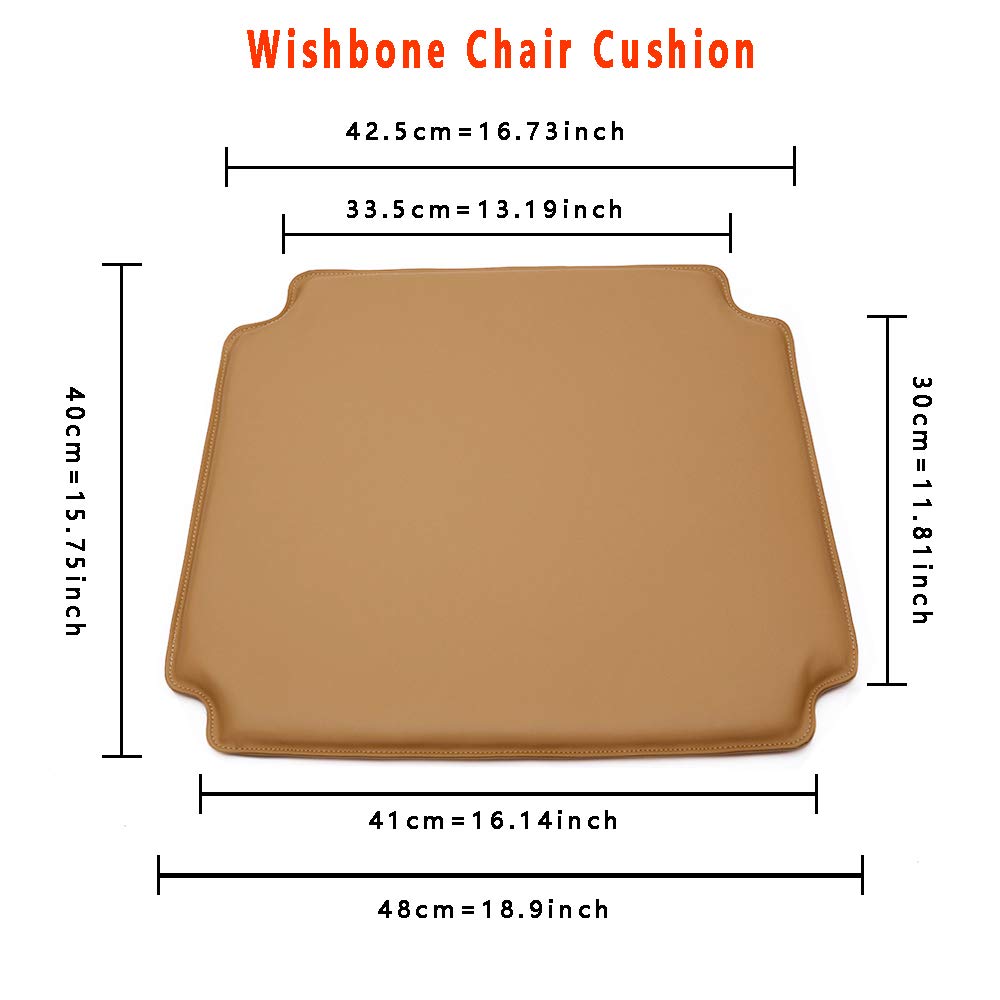 Premium PU Foam Wishbone Chair Cushion - Comfortable Seat Pad for Hans Wegner CH24 Y Chair (Brown) | Home Office, Dining Room & Lounge Decor Accessory
