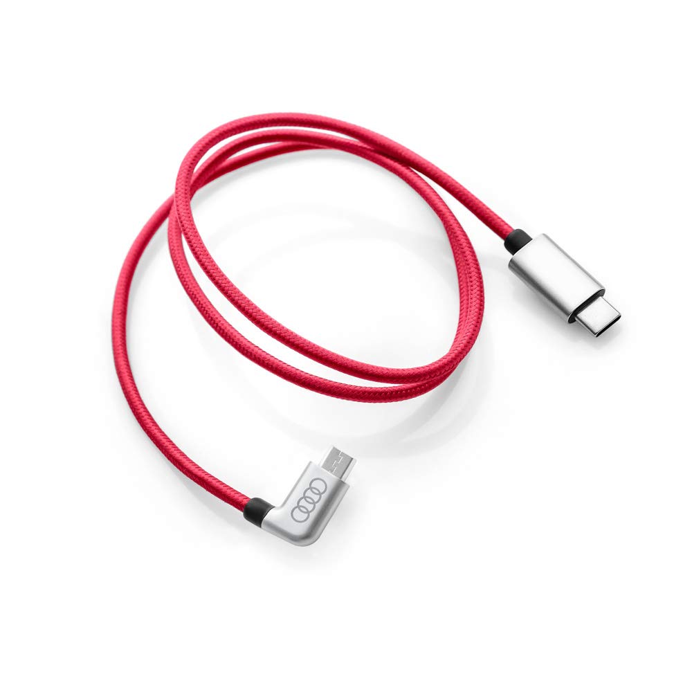 Original Title: Audi 8S0051435J Charging Cable USB-C to Micro-USB Cable Angled Red   Optimized Title: **Audi 8S0051435J USB-C to Micro-USB Fast Charging Cable (90° Angled, Red) - Durable & Tangle-Free for Car, Home & Office**