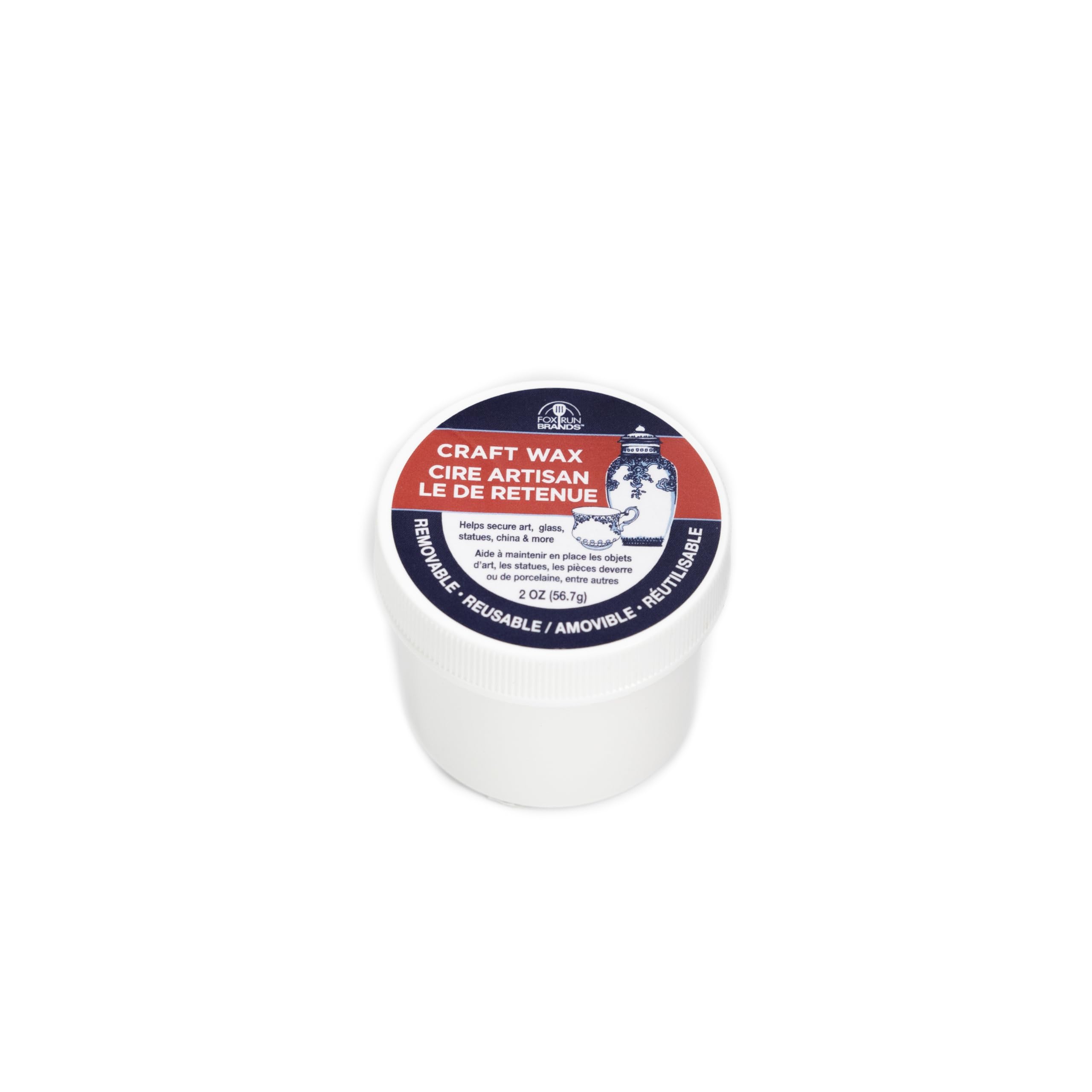 Fox Run Craft Wax - 2 oz Removable Museum Grade Putty for Securing & Displaying Items | Perfect for Home Decor, Art Projects & Collectibles | Non-Toxic, Reusable Adhesive Wax for Crafts, Photos & Fragile Objects