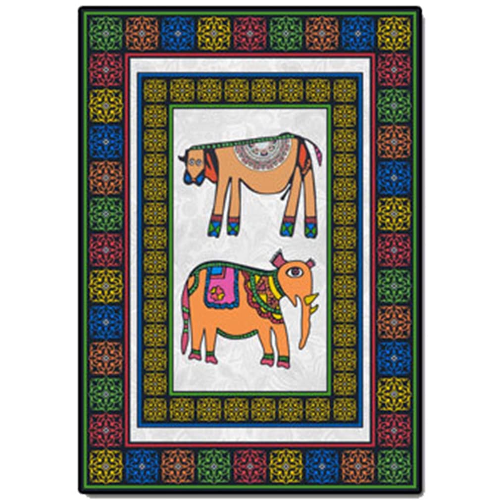 Vintage Bohemian Area Rug - Floral Elephant Design Non-Slip Carpet for Farmhouse, Bedroom, Living Room & Kitchen | Indoor/Outdoor Use - Perfect for Boho Decor, Entryway Mats & Bathroom Rugs (5'x10', Multi-Color)