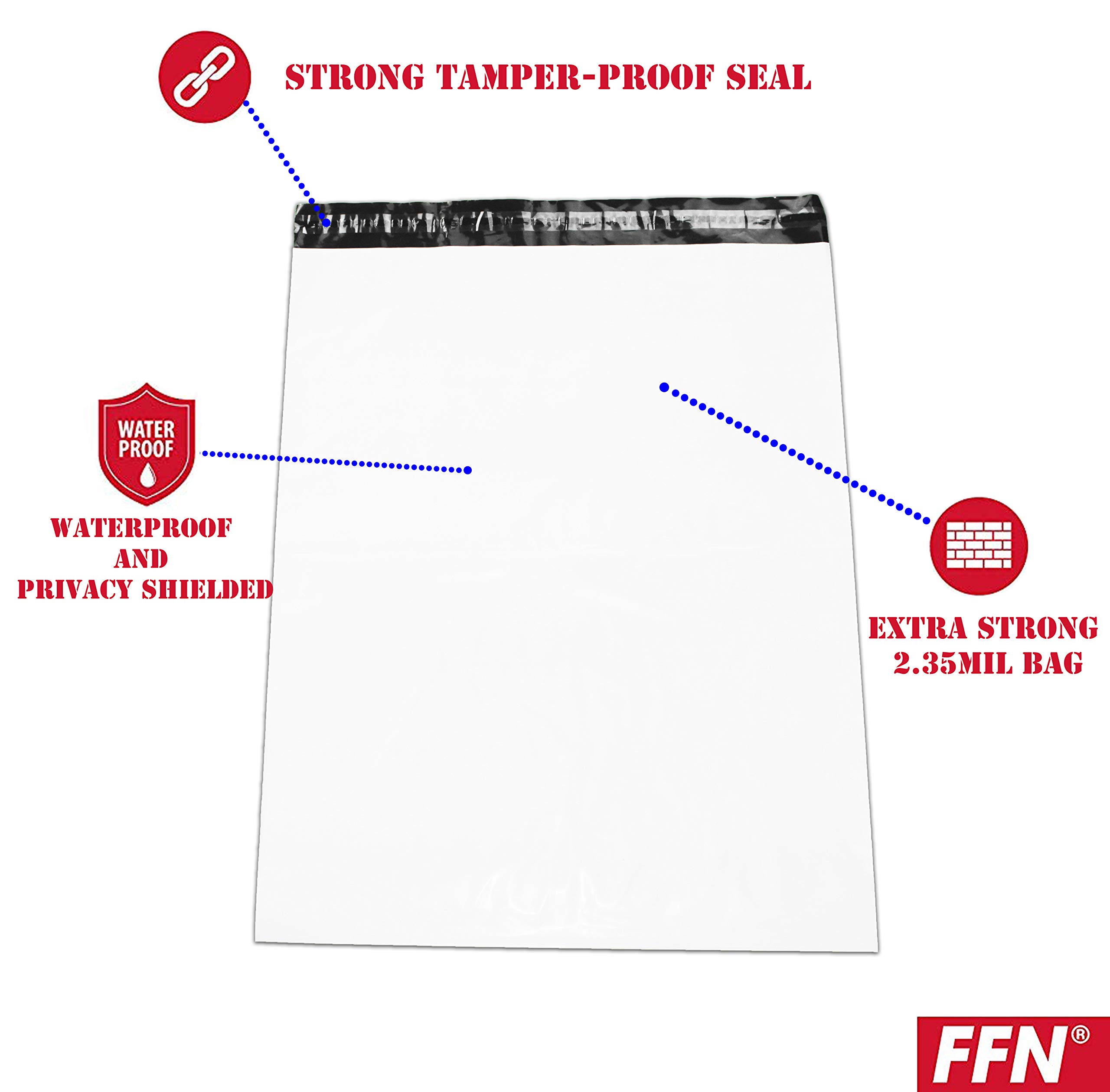 300 Pcs 24x19 Inch Self-Adhesive Poly Mailer Envelopes - 2.35MIL Thick Waterproof & Tear-Proof Shipping Bags with Privacy Shield - Bulk 50 Pack for Ecommerce, Online Stores & Mailing Packages