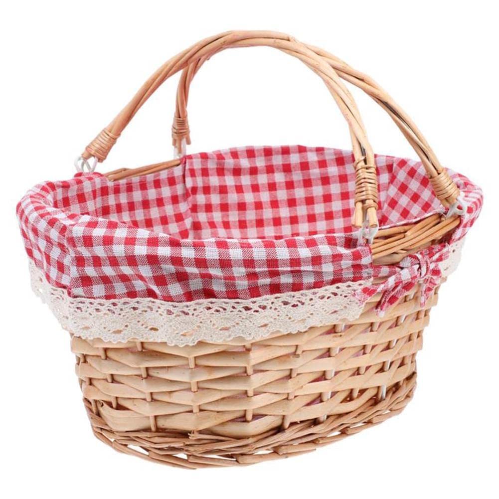 Premium Woven Wicker Picnic Basket - Elegant Flower Girl Basket for Weddings, Easter & Home Decor | Durable Rattan Organizer for Garden, Outdoor Events & Special Occasions