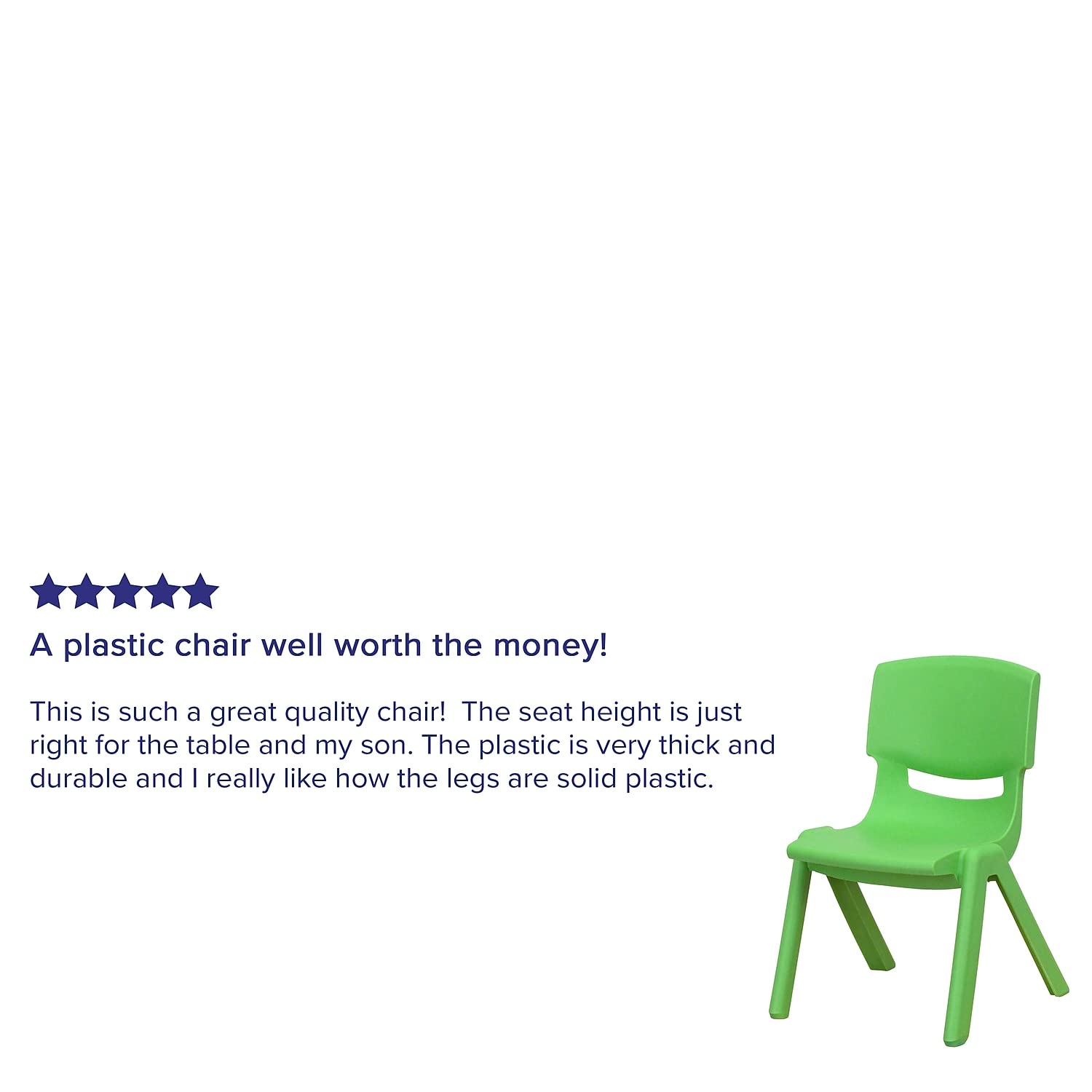 Flash Furniture Whitney 10-Pack Green Plastic Stackable School Chairs - 10.5 Inch Seat Height - Durable Classroom, Cafeteria & Event Seating for Kids & Adults