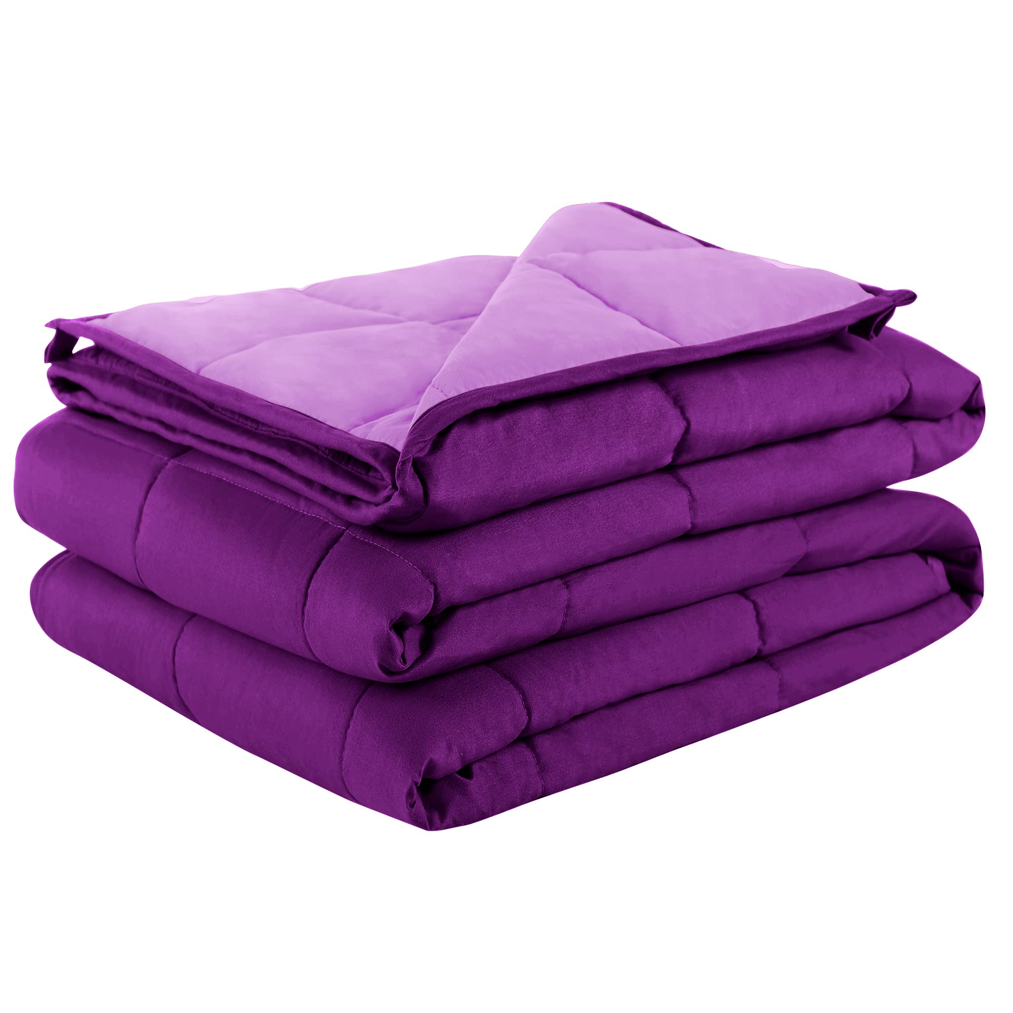 Rokduk 30 lbs King Size Weighted Blanket - 86x92 Inch Cooling Heavy Blanket for Adults & Couples - 1800 Brushed Microfiber with Premium Glass Beads - Reversible Purple & Lavender - Perfect for Stress Relief, Anxiety, and Better Sleep