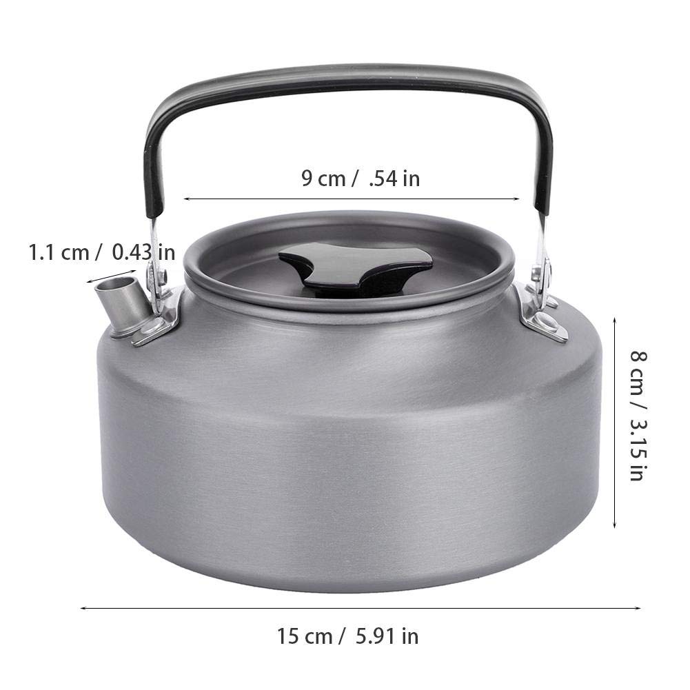 Portable Camping Tea Kettle - Stainless Steel Travel Tea Pot for Outdoor Adventures, Hiking, Backpacking & Home Kitchen Use (Black) - Perfect for Campfire Brewing & RV Trips