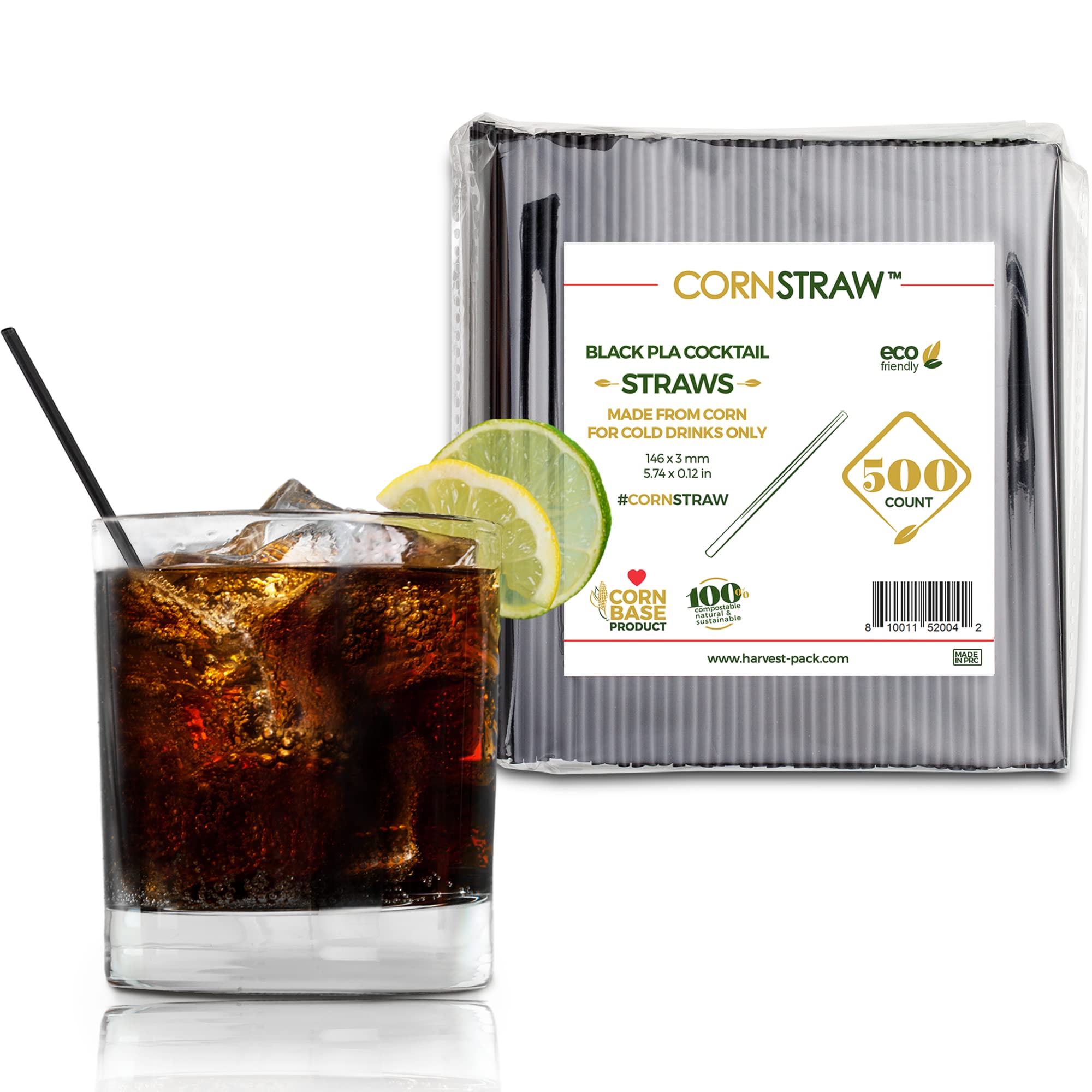 500 Count Black PLA Cornstarch Biodegradable 5