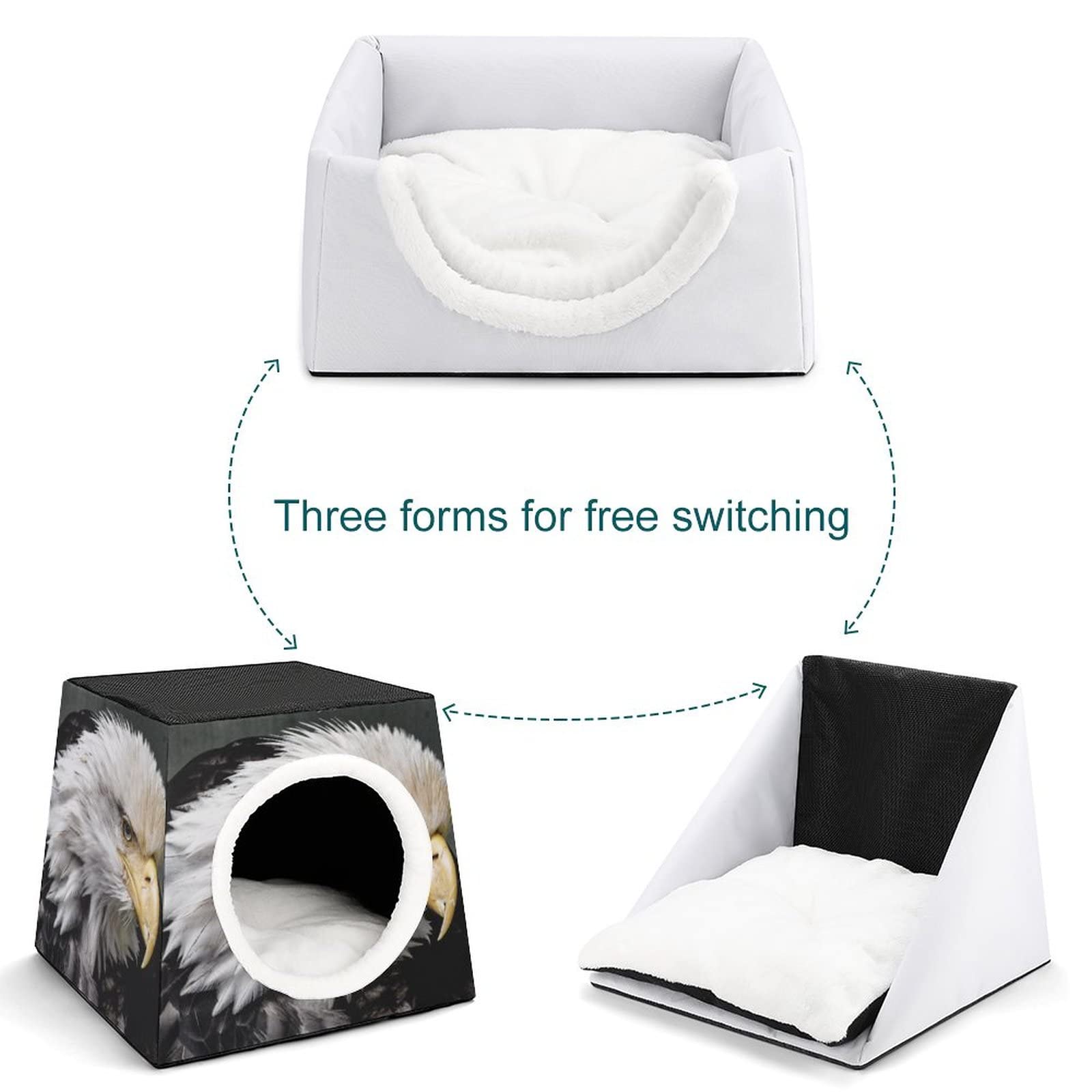 3-in-1 Foldable Cat House with Removable Cushion - Convertible Cat Bed, Sofa & Scratching Post - Cozy Indoor Pet Shelter for Kittens & Adult Cats - Perfect for Living Rooms, Bedrooms & Home Offices