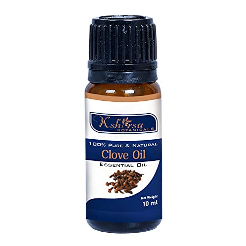100% Pure & Natural Undiluted Clove Essential Oil (Syzygium Aromaticum) for Hair Growth & Skin Care - Steam Distilled Therapeutic Grade (10ml) - Perfect for Aromatherapy, Massage & DIY Beauty Products