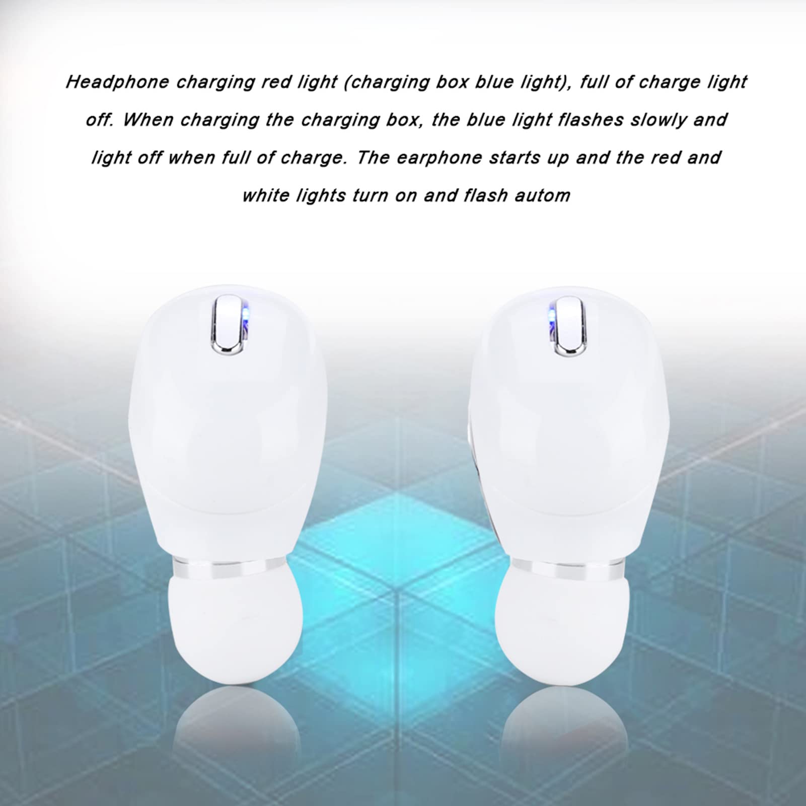 Lazmin Mini Invisible Single Bluetooth 5.0 Wireless Earbud - Universal Sports Earphone for Running, Gym & Workouts - Hands-Free Car Headset for Driving - Compatible with All Smartphones (White) - Perfect for Business, Office & Commuting