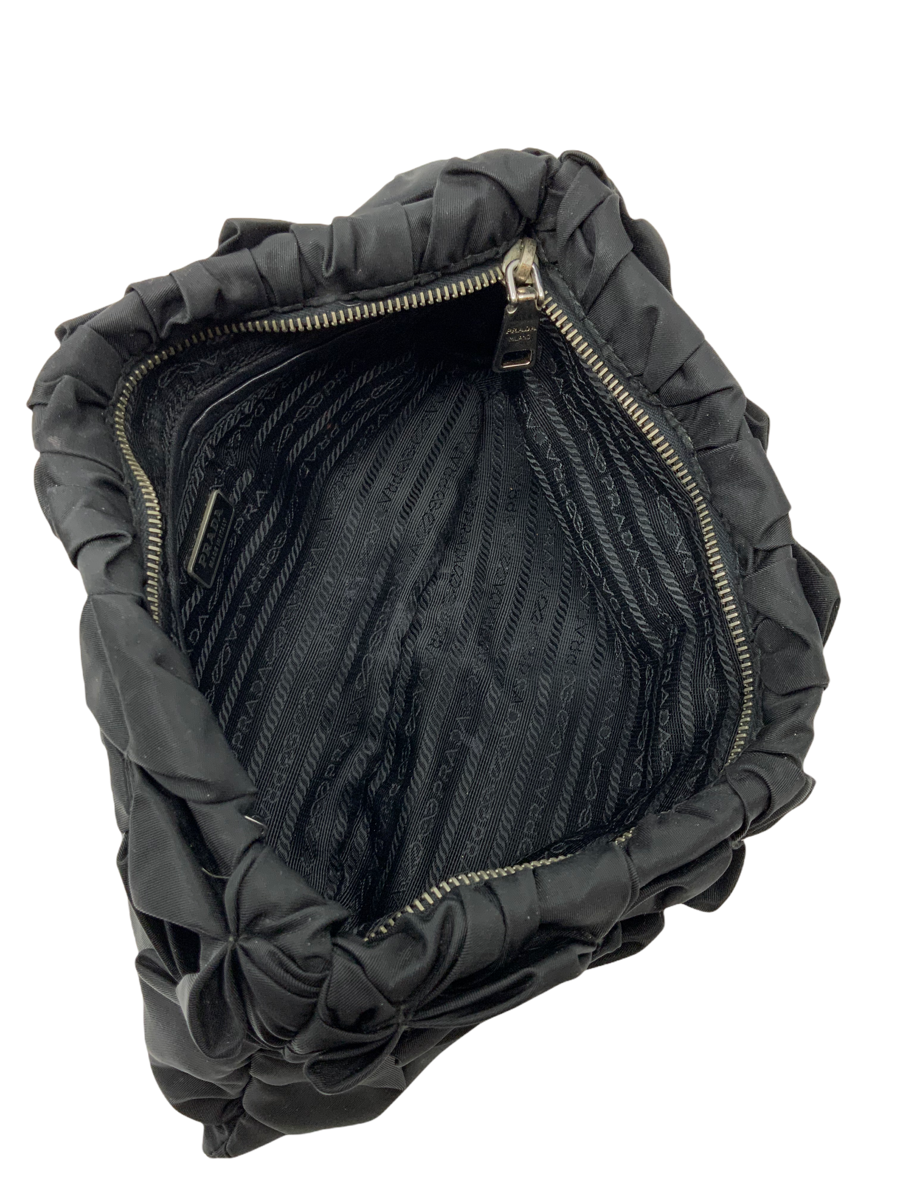 Prada Origami Pleated Large Clutch Bag in Tesutto Nylon - Elegant Evening Purse for Women, Perfect for Parties, Weddings & Special Occasions