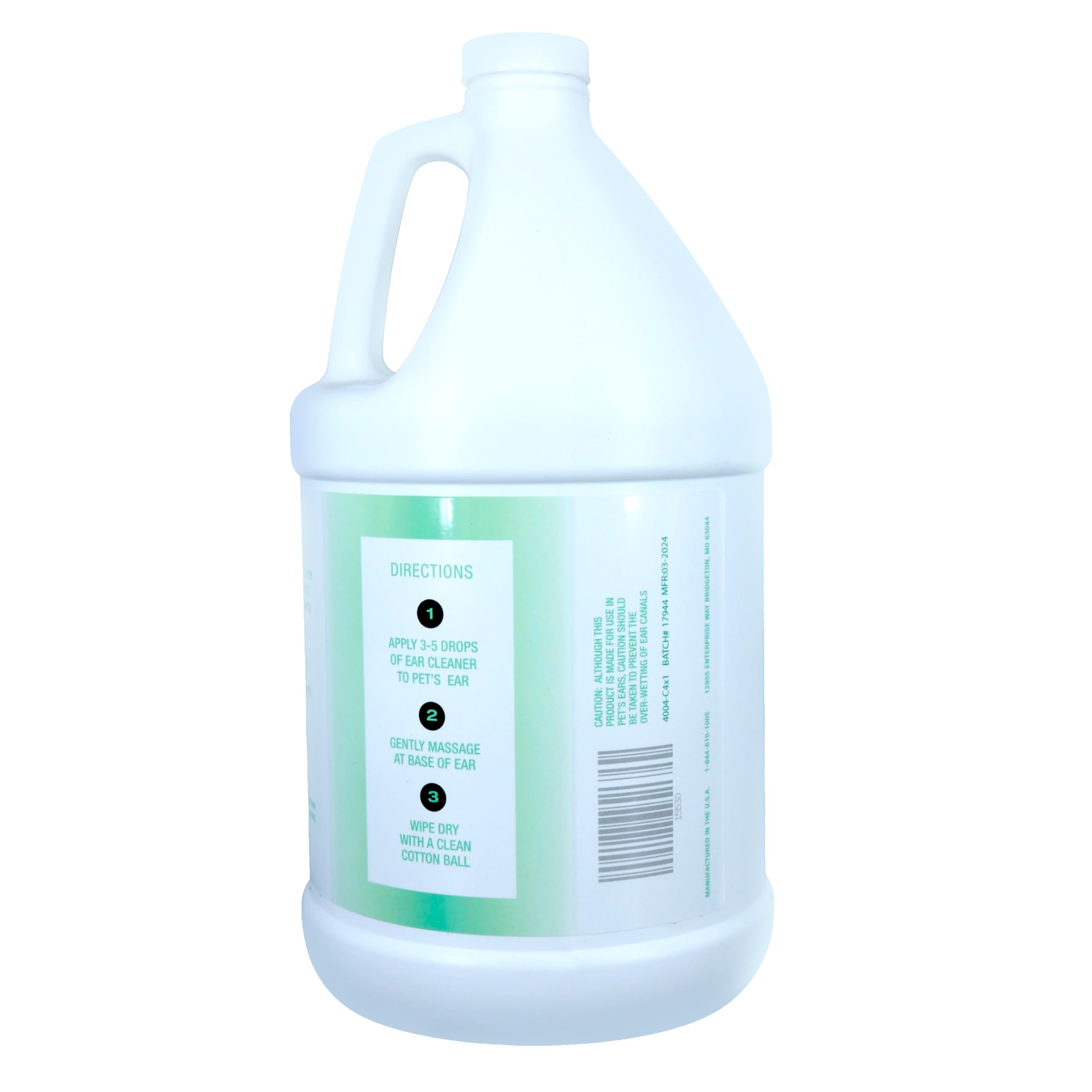 Ear Cleanser for Dogs & Cats - 1 Gallon Veterinary-Grade Ear Cleaning Solution | Safe & Gentle for Pet Ear Hygiene, Infections & Wax Removal