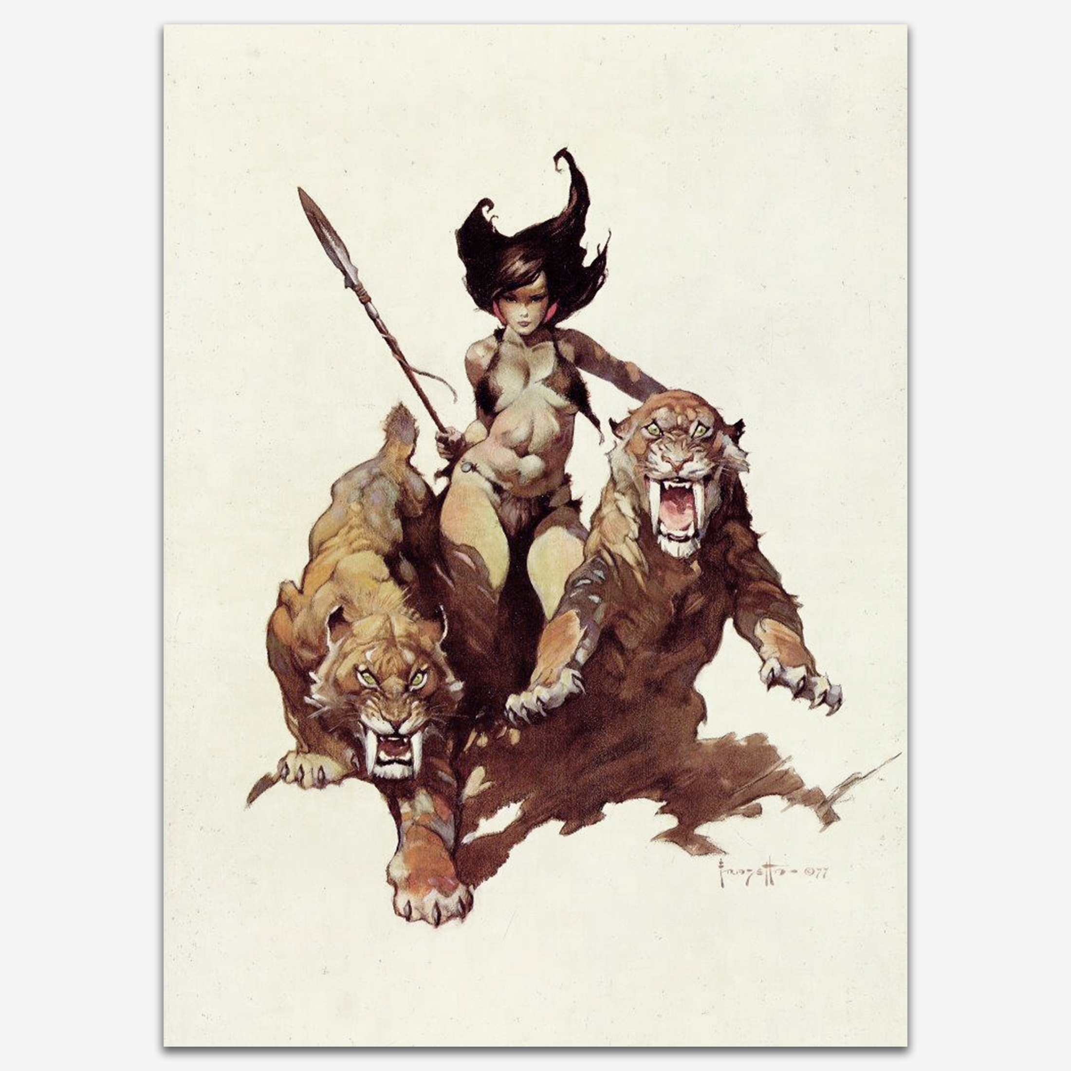 Vintage Print 68 The Huntress - Retro Wall Art Decor for Home, Office & Gifts - Perfect for Living Room, Bedroom & Man Cave Decor