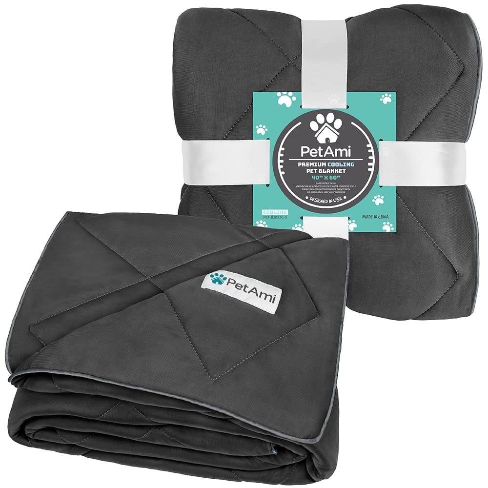 Premium Cooling Dog Blanket - Lightweight Pet Throw for Dogs & Cats - 40x60 Grey - Perfect for Sofa & Bed Protection