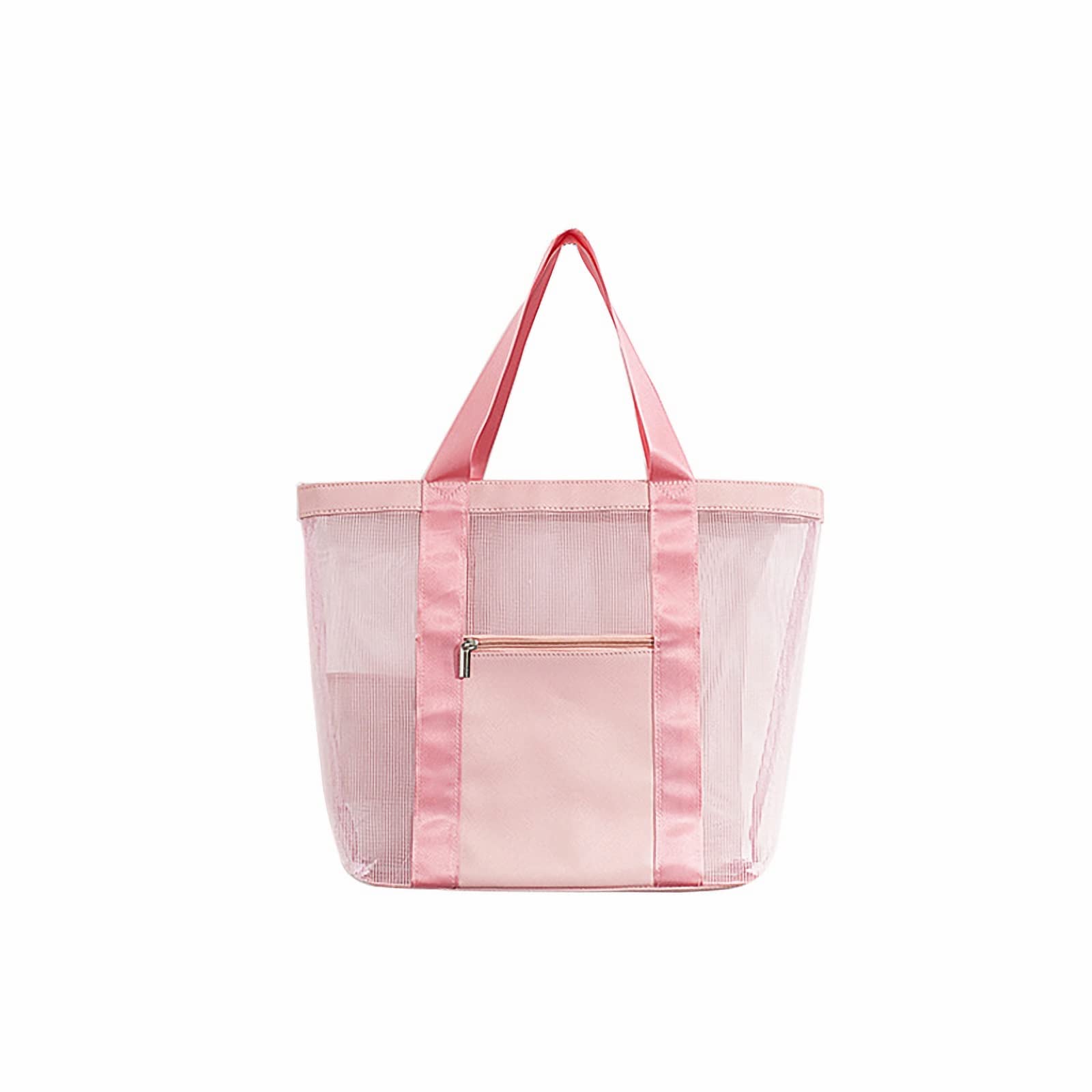 Pink Mesh Beach Bag for Swimming & Travel - Portable Organizer